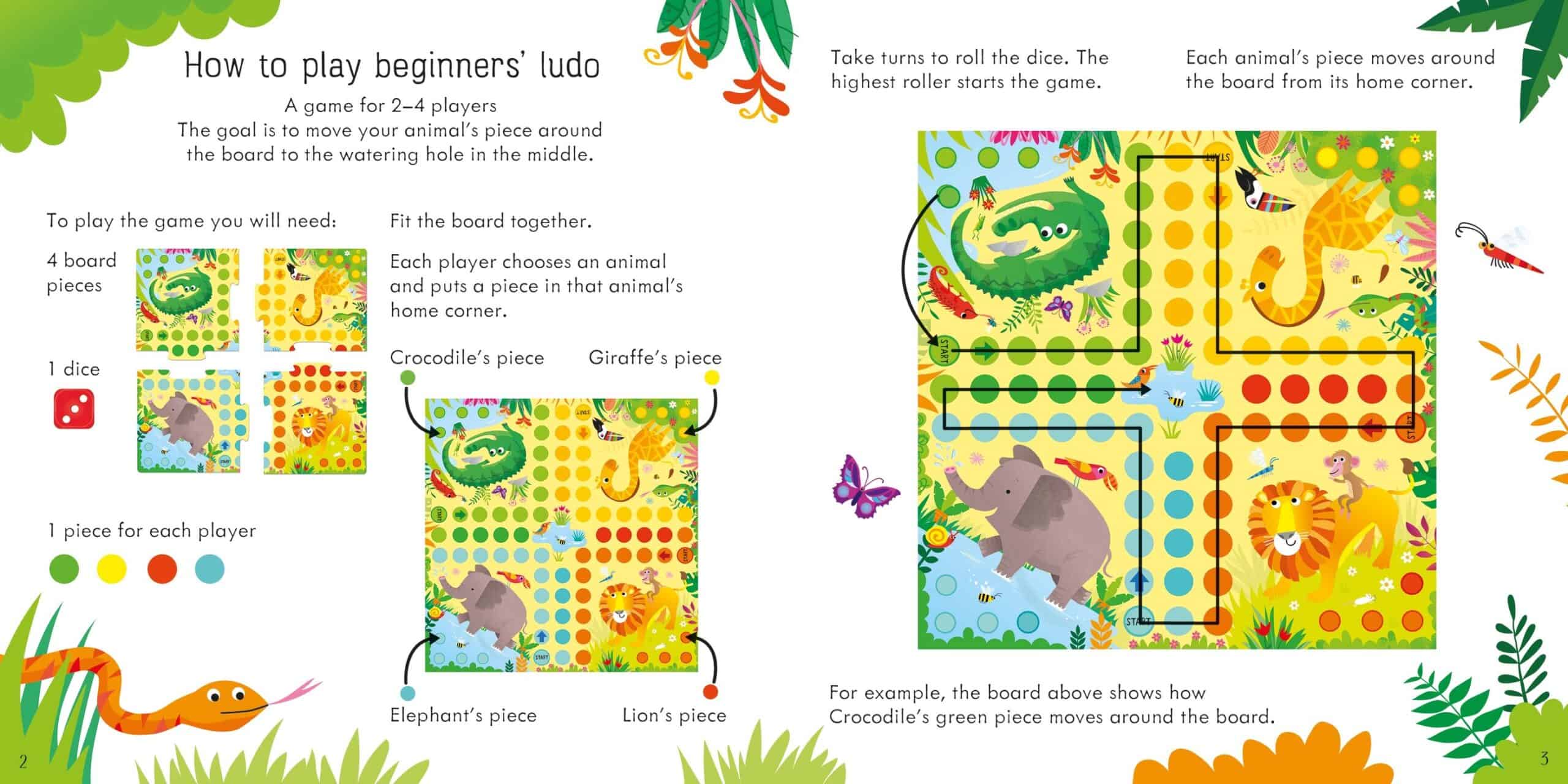 Carte pentru copii - Usborne Book & Board Game Animal Ludo