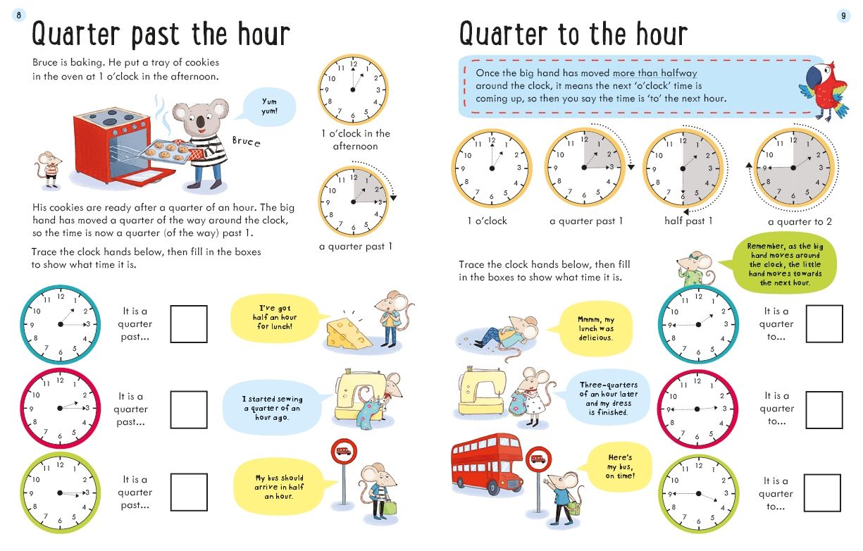 Carte pentru copii, Usborne, Workbooks Telling the Time, 7-8 ani+