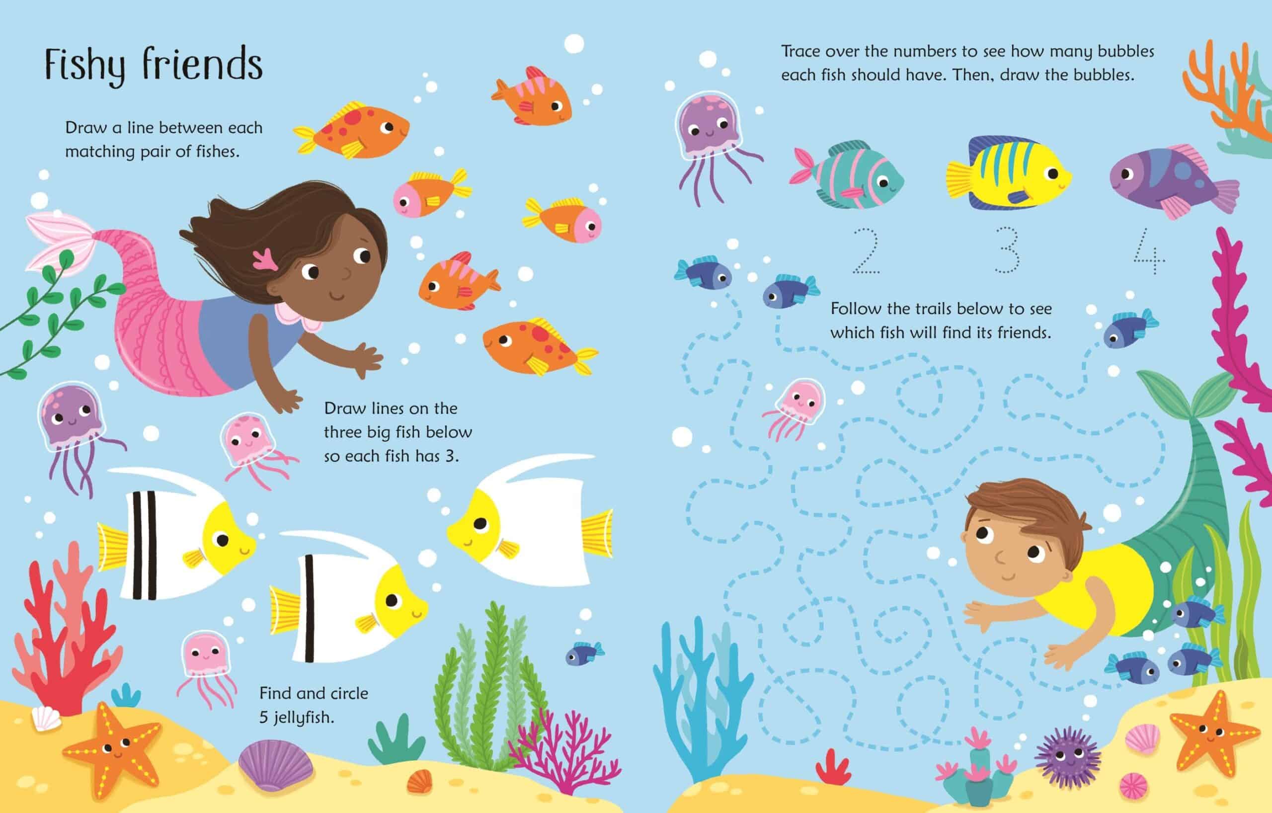 Scrie si sterge - Wipe-Clean Mermaid Activities