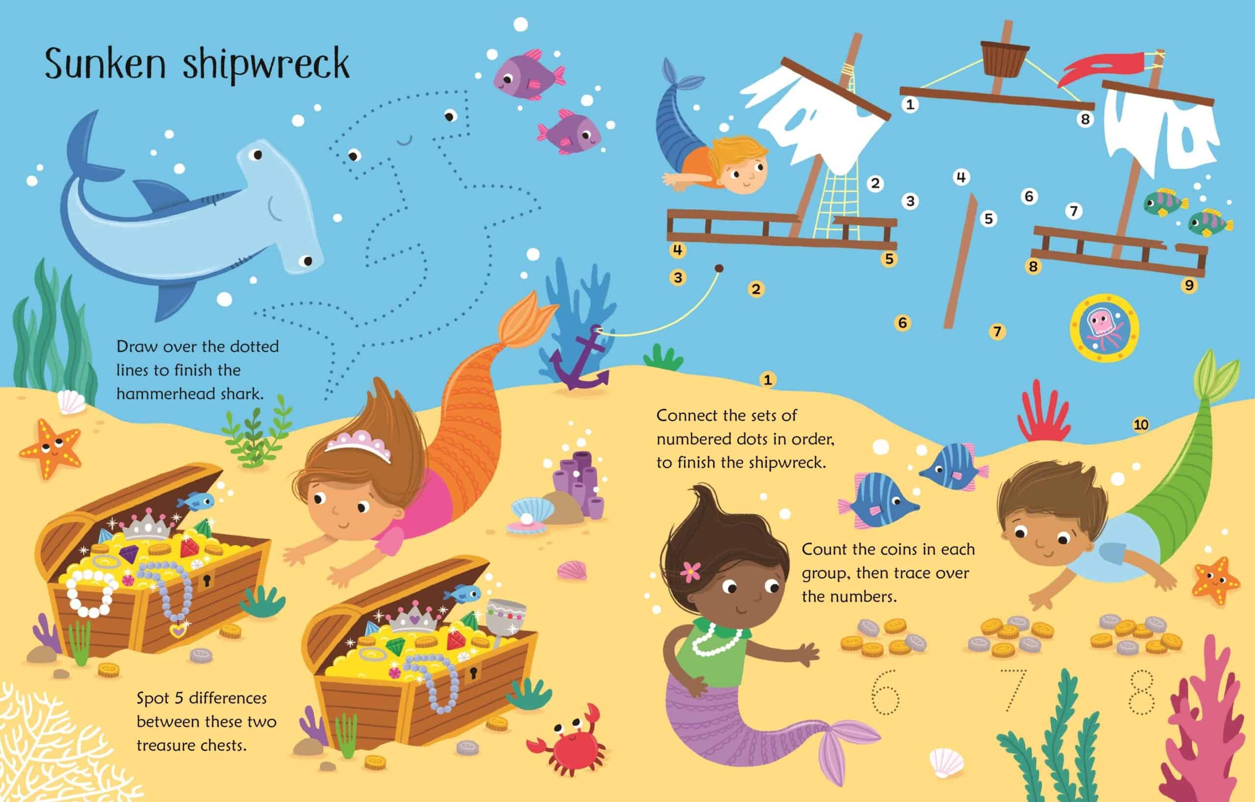 Scrie si sterge - Wipe-Clean Mermaid Activities