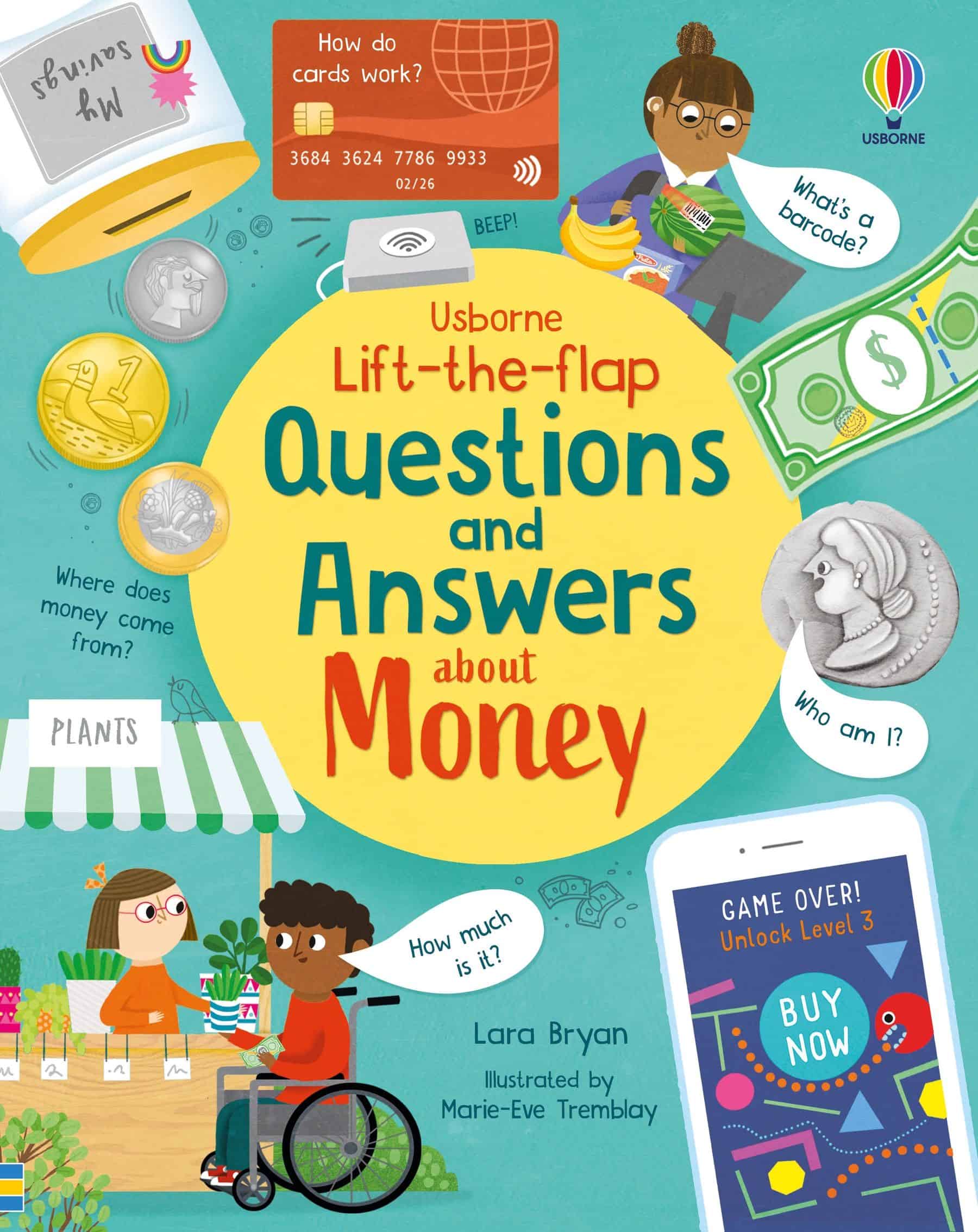 Carte pentru copii, Usborne, Lift-the-flap Questions and Answers about Money, 6+ ani