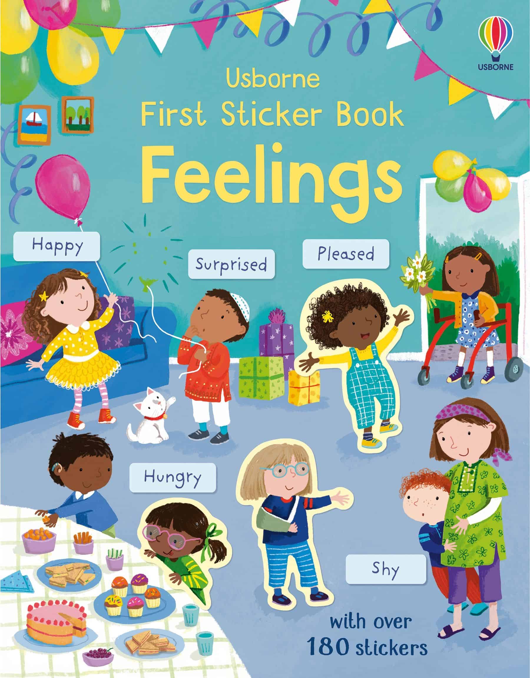 Carte pentru copii, Usborne, First Sticker Book Feelings, 3+ ani