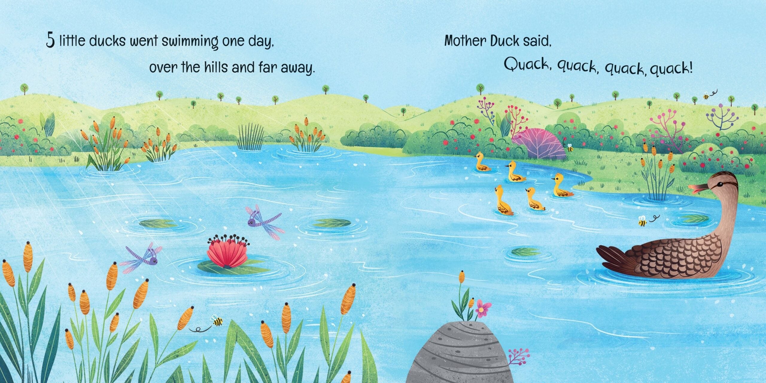 Carte Five Little Ducks went swimming one day, Usborne, + 2 ani