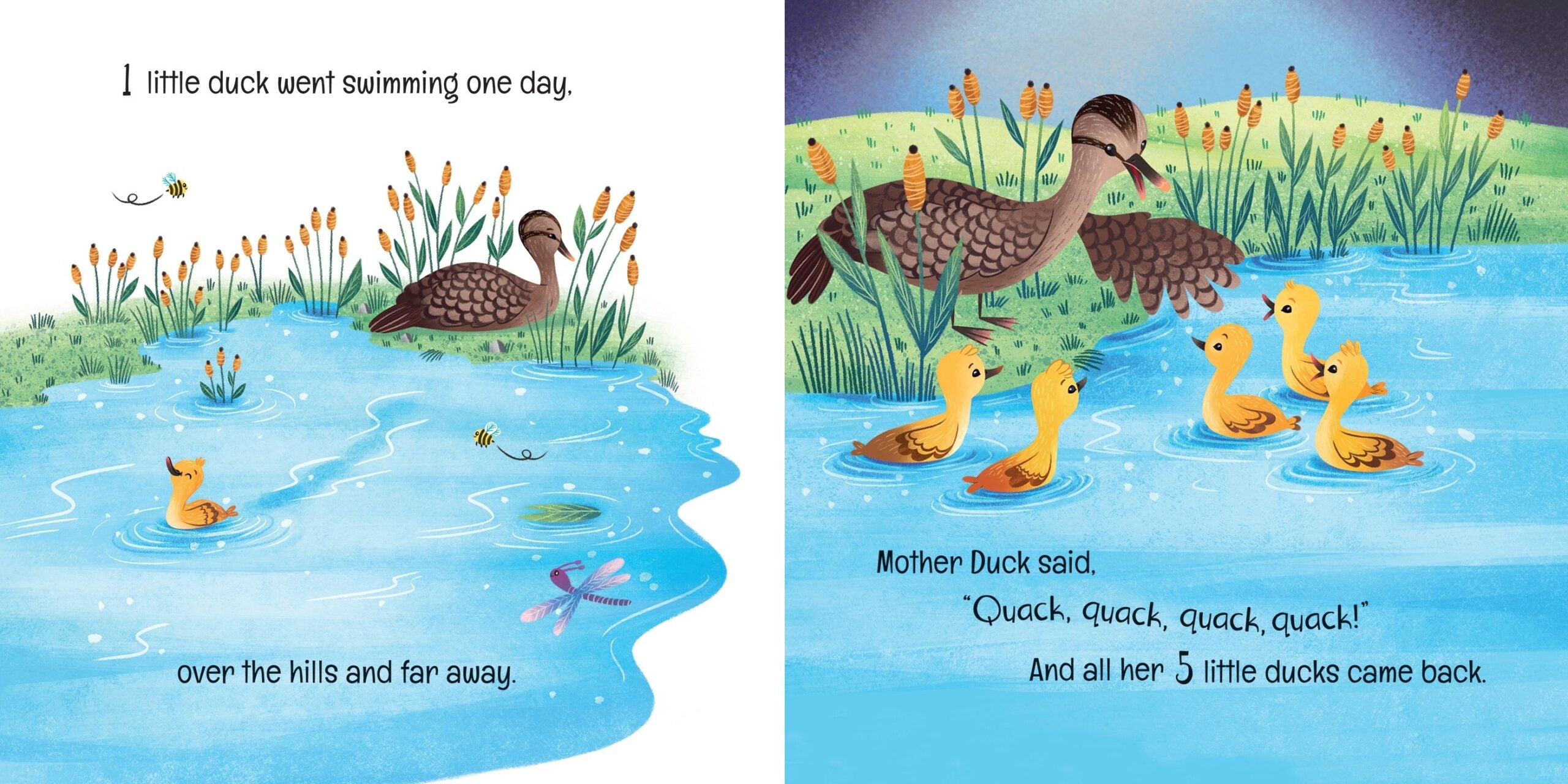 Carte Five Little Ducks went swimming one day, Usborne, + 2 ani