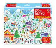 Carte pentru copii, Usborne, Usborne Book and Jigsaw Christmas Maze, 5+ ani