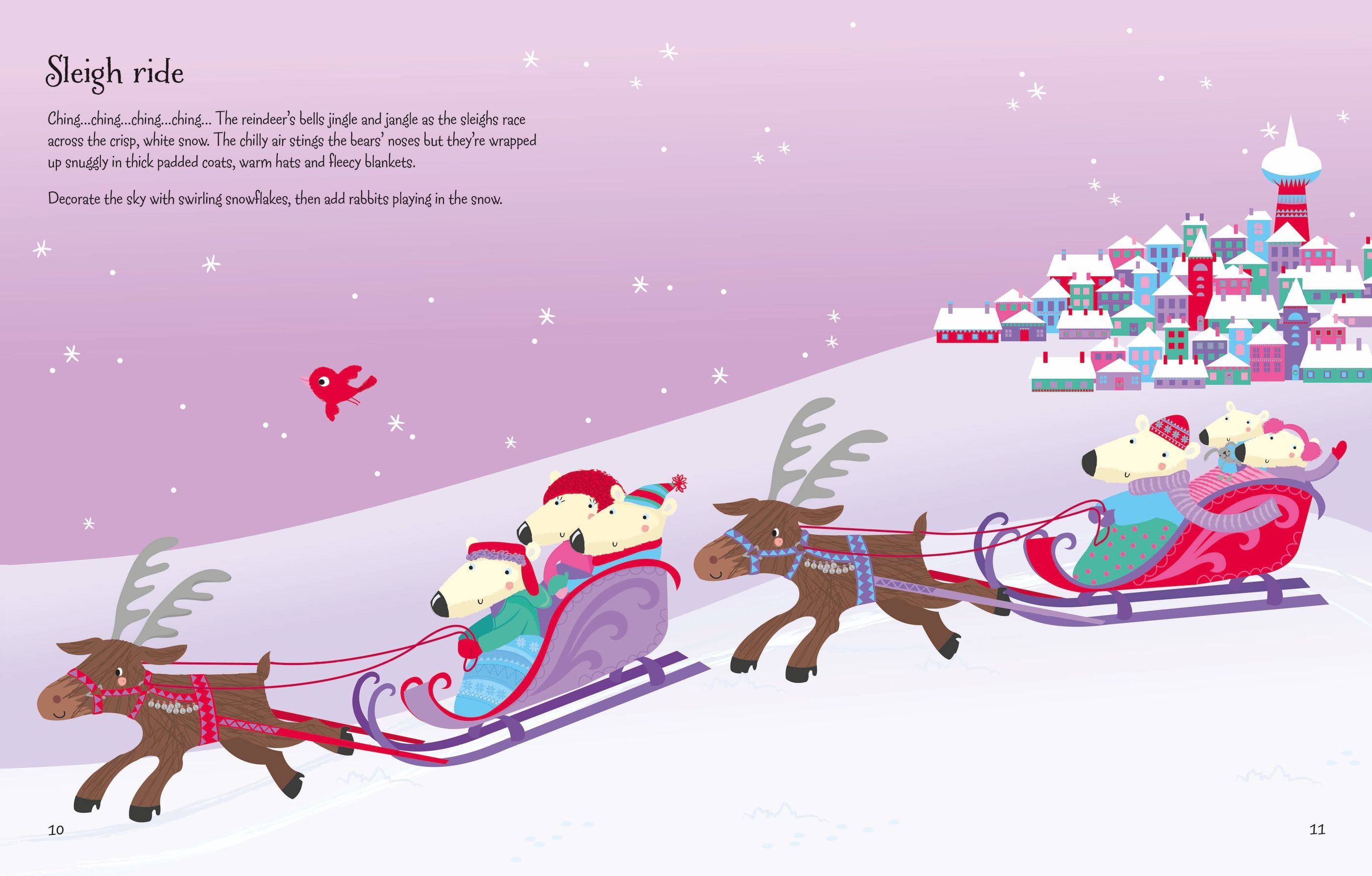 Carte cu stickere Winter Wonderland, Usborne, + 3 ani