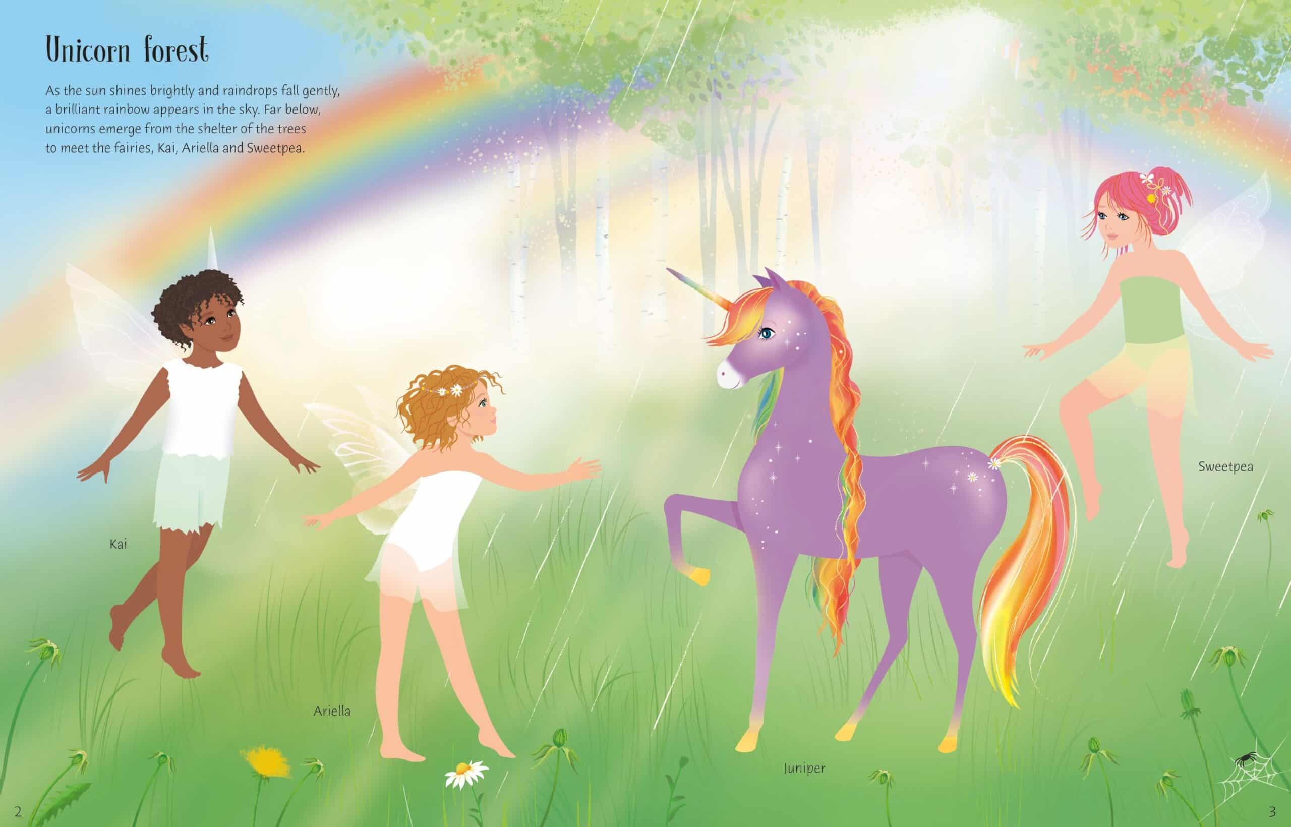 Carte cu stickere - Sticker Dolly Dressing Rainbow Unicorns