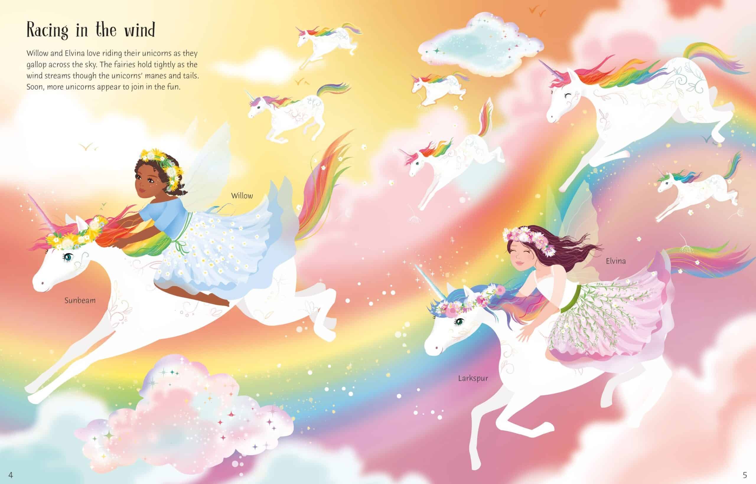 Carte cu stickere - Sticker Dolly Dressing Rainbow Unicorns