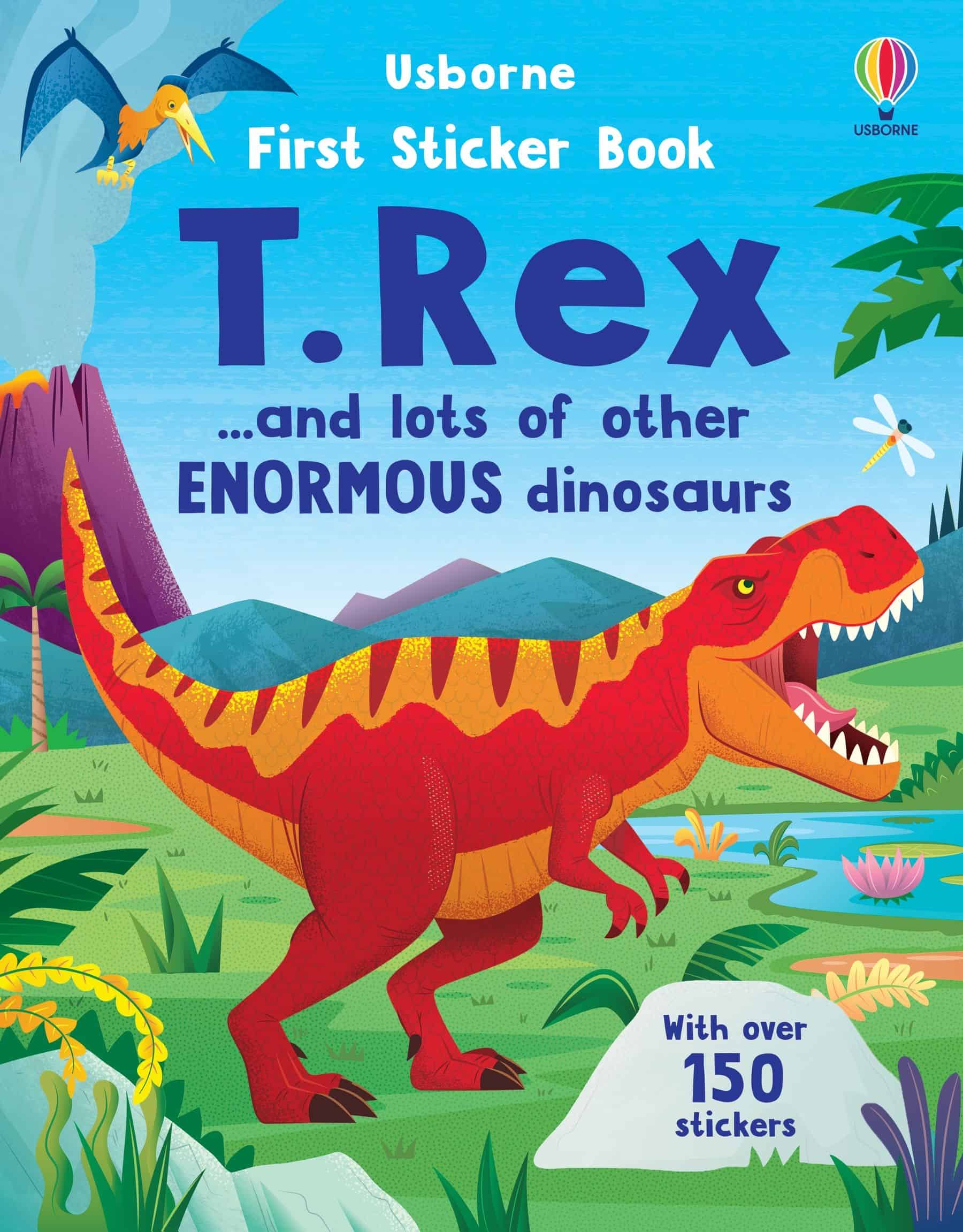 Carte pentru copii, Usborne, First Sticker Book T. Rex, 3+ ani