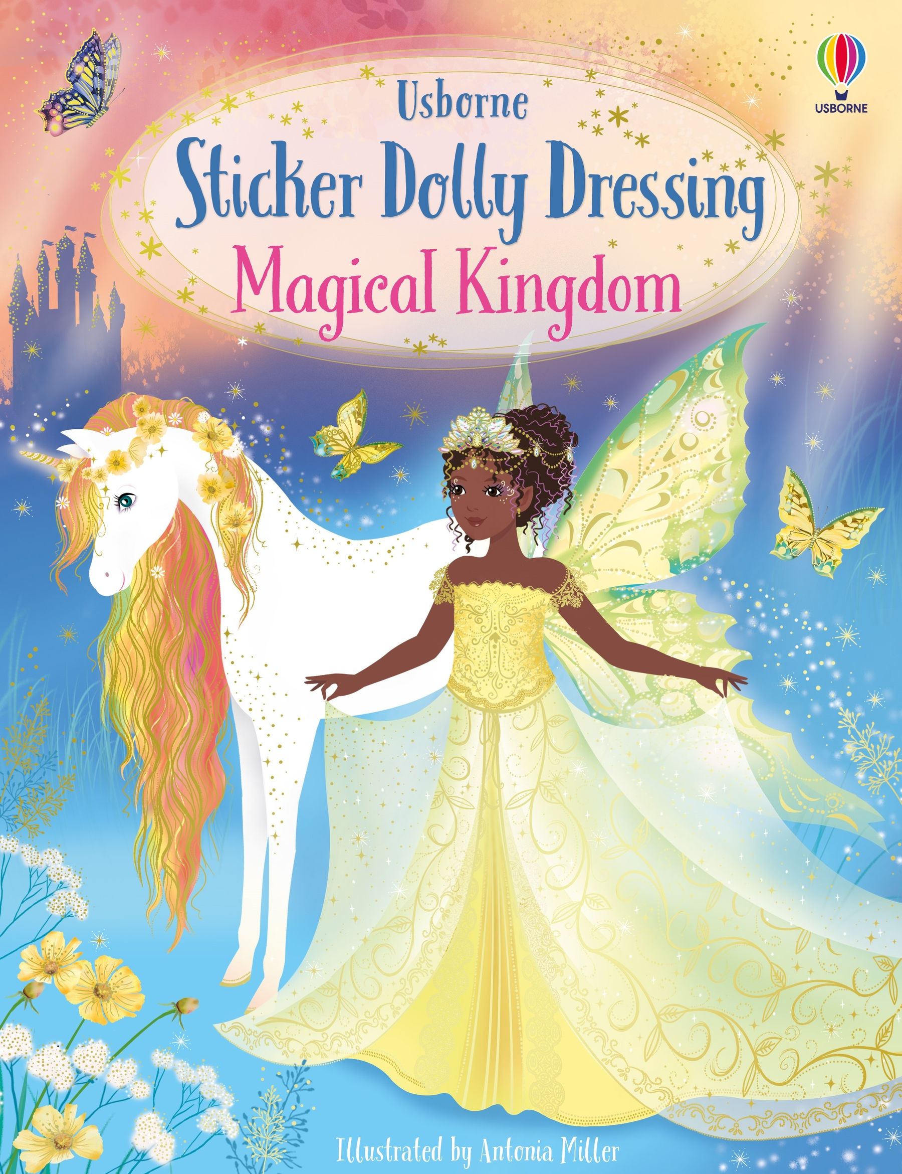 Carte pentru copii, Usborne, Sticker Dolly Dressing Magical Kingdom, 5+ ani