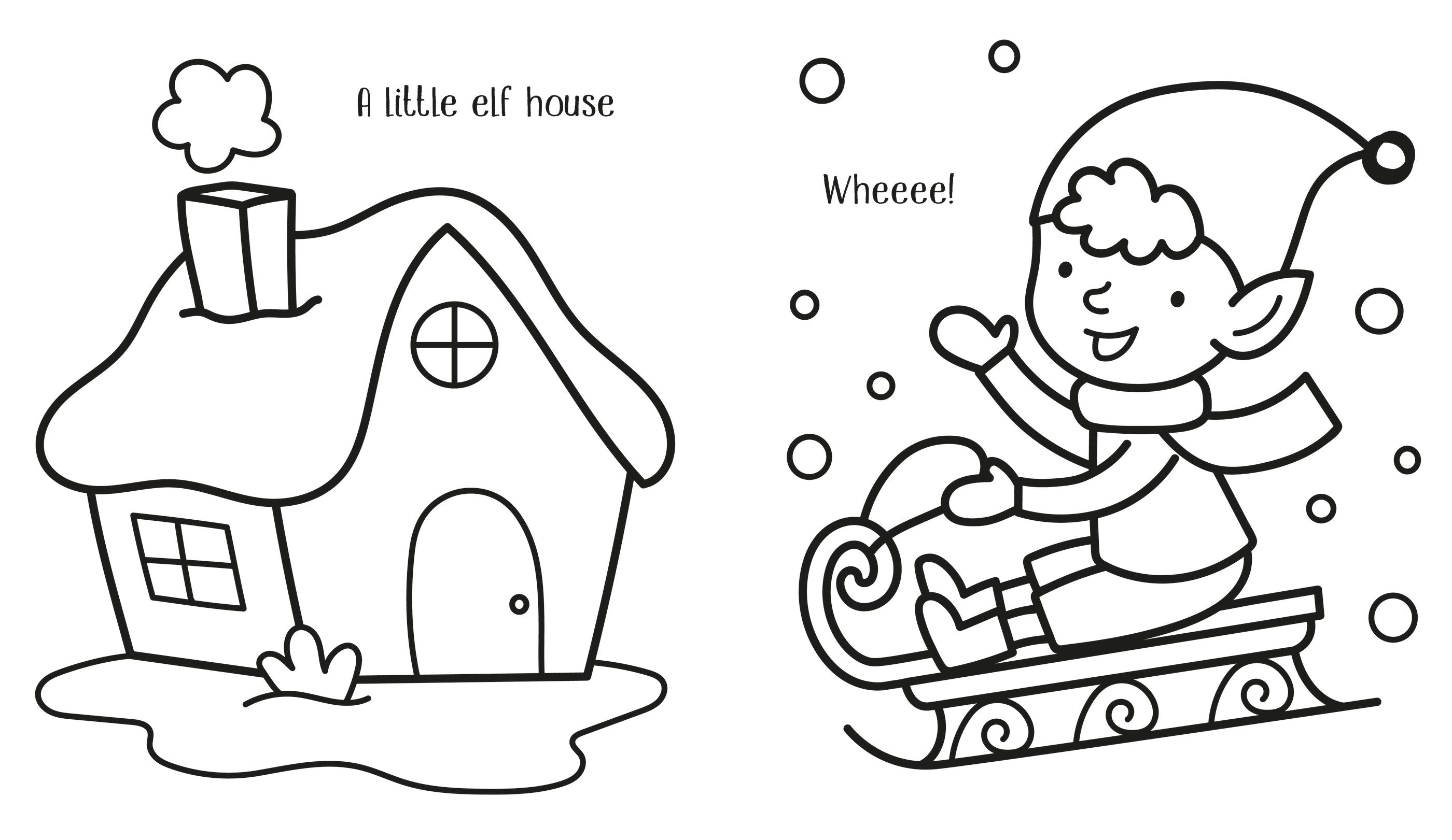 Carte de colorat  My Big Happy Christmas, Usborne , + 2 ani