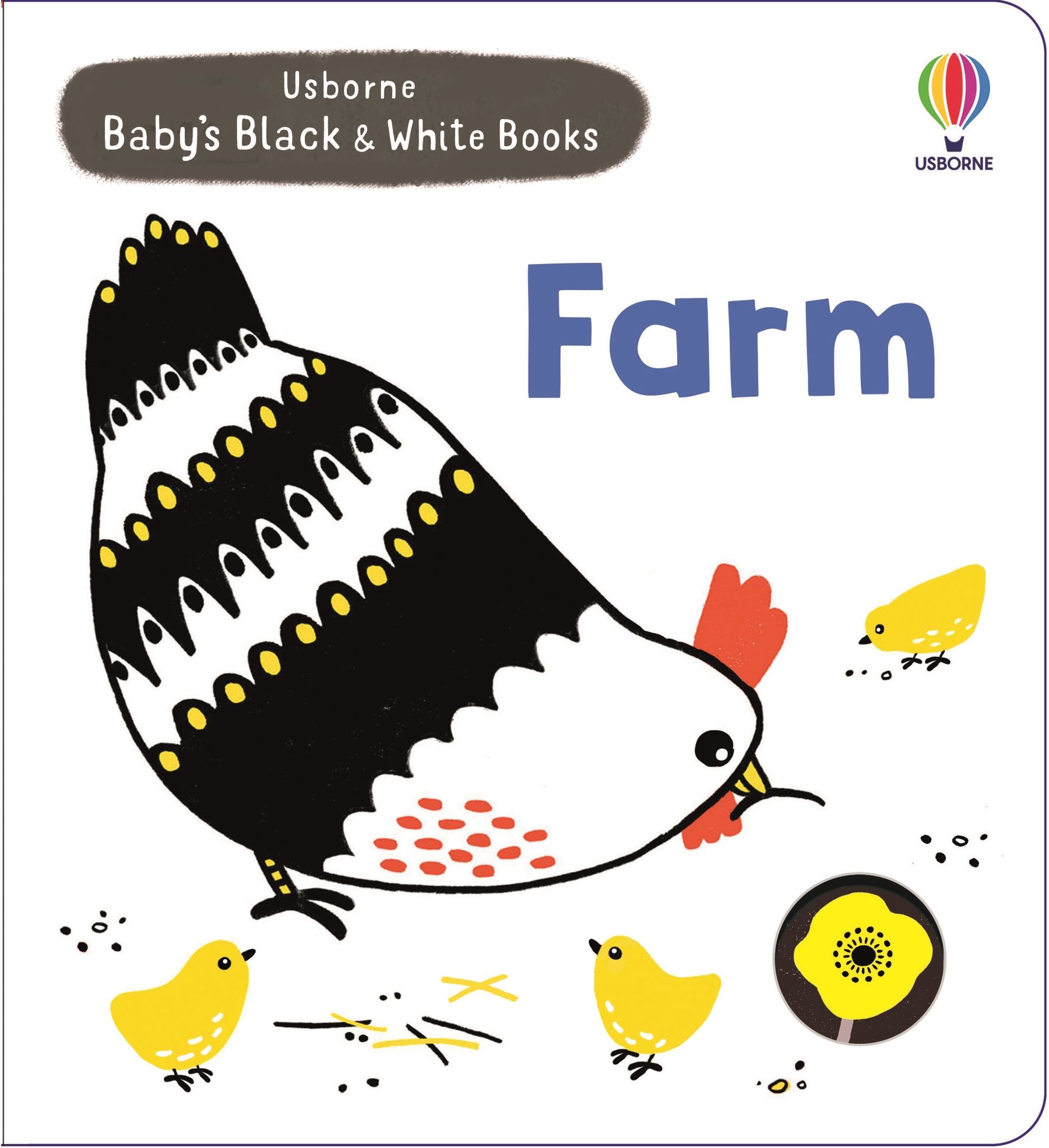 Carte pentru copii, Usborne, Baby's Black and White Books Farm, 0+ luni