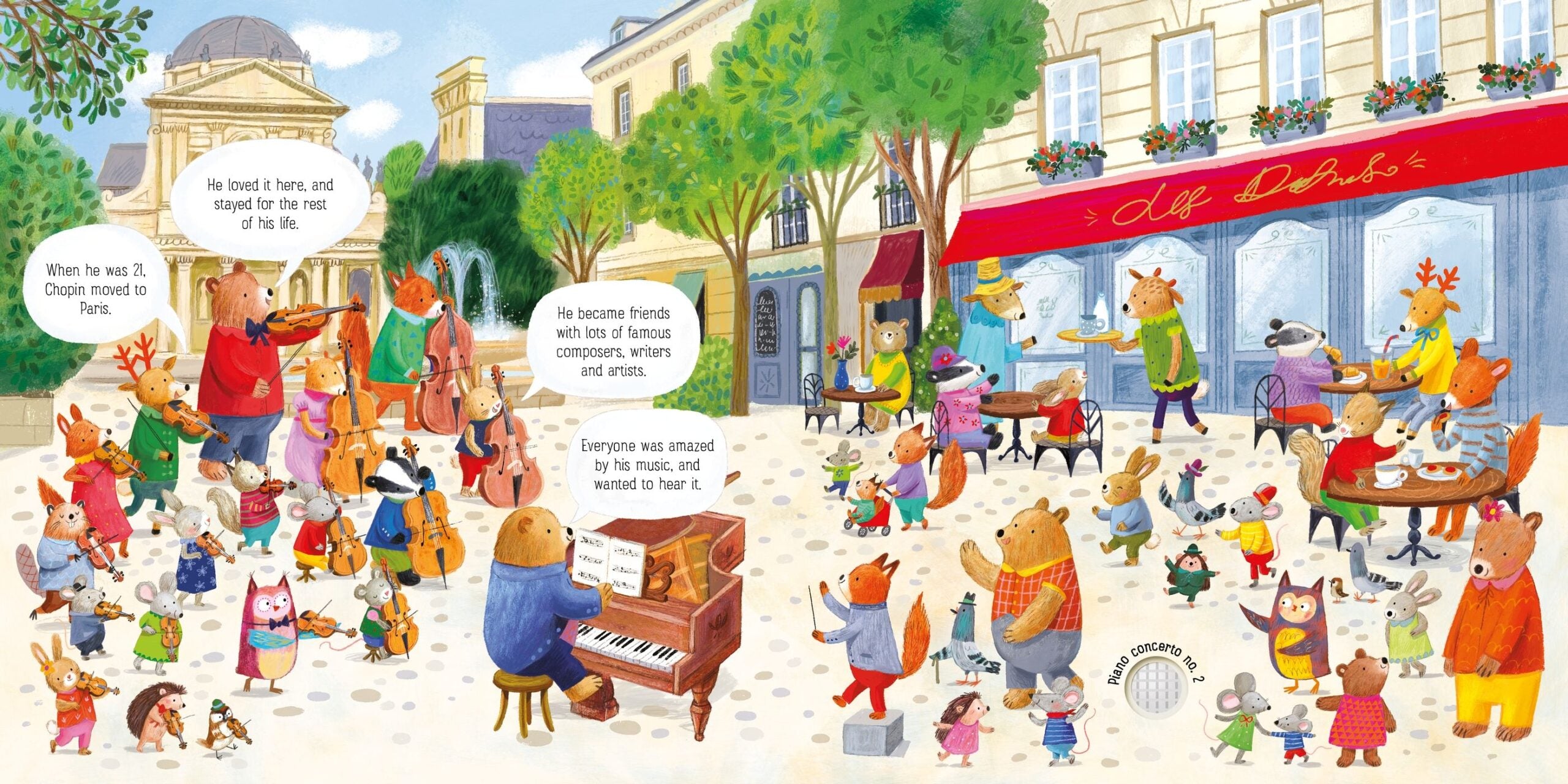 Carte cu muzicala - The Animal Orchestra Plays Chopin - Usborne, + 12 luni