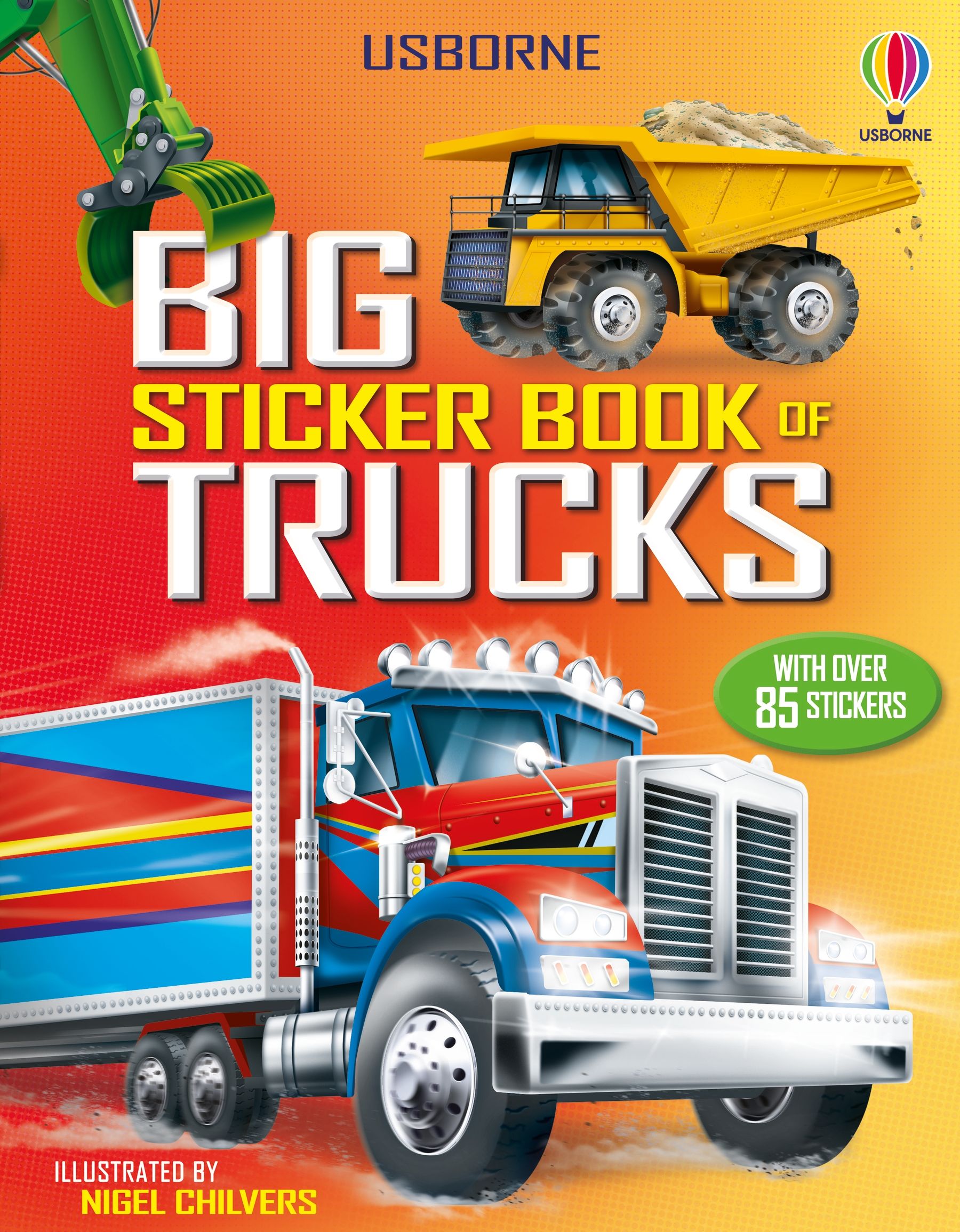 Carte pentru copii, Usborne, Big Sticker Book of Trucks, 5+ ani