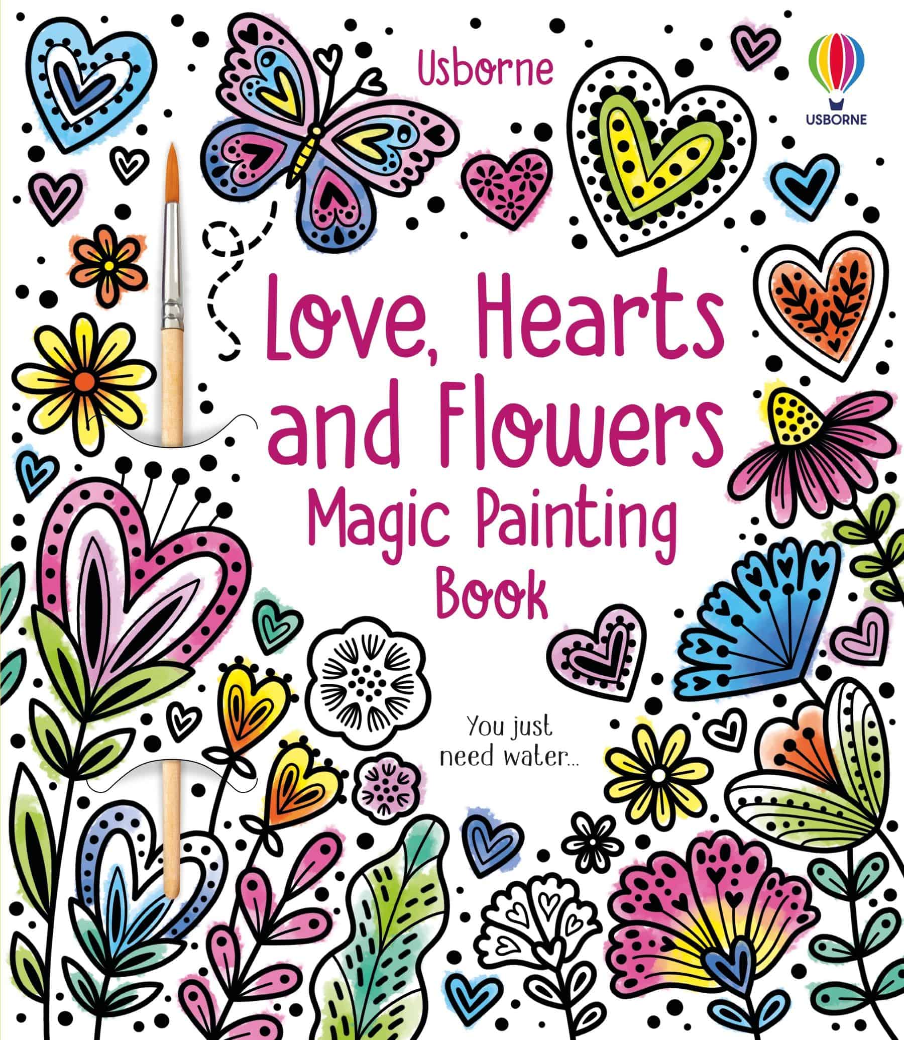 Carte pentru copii - Love, Hearts and Flowers Magic Painting Book
