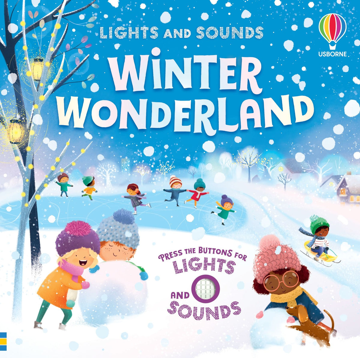 Carte cu sunete și lumini, Lights and sounds winter wonderland, Usborne + 6 luni