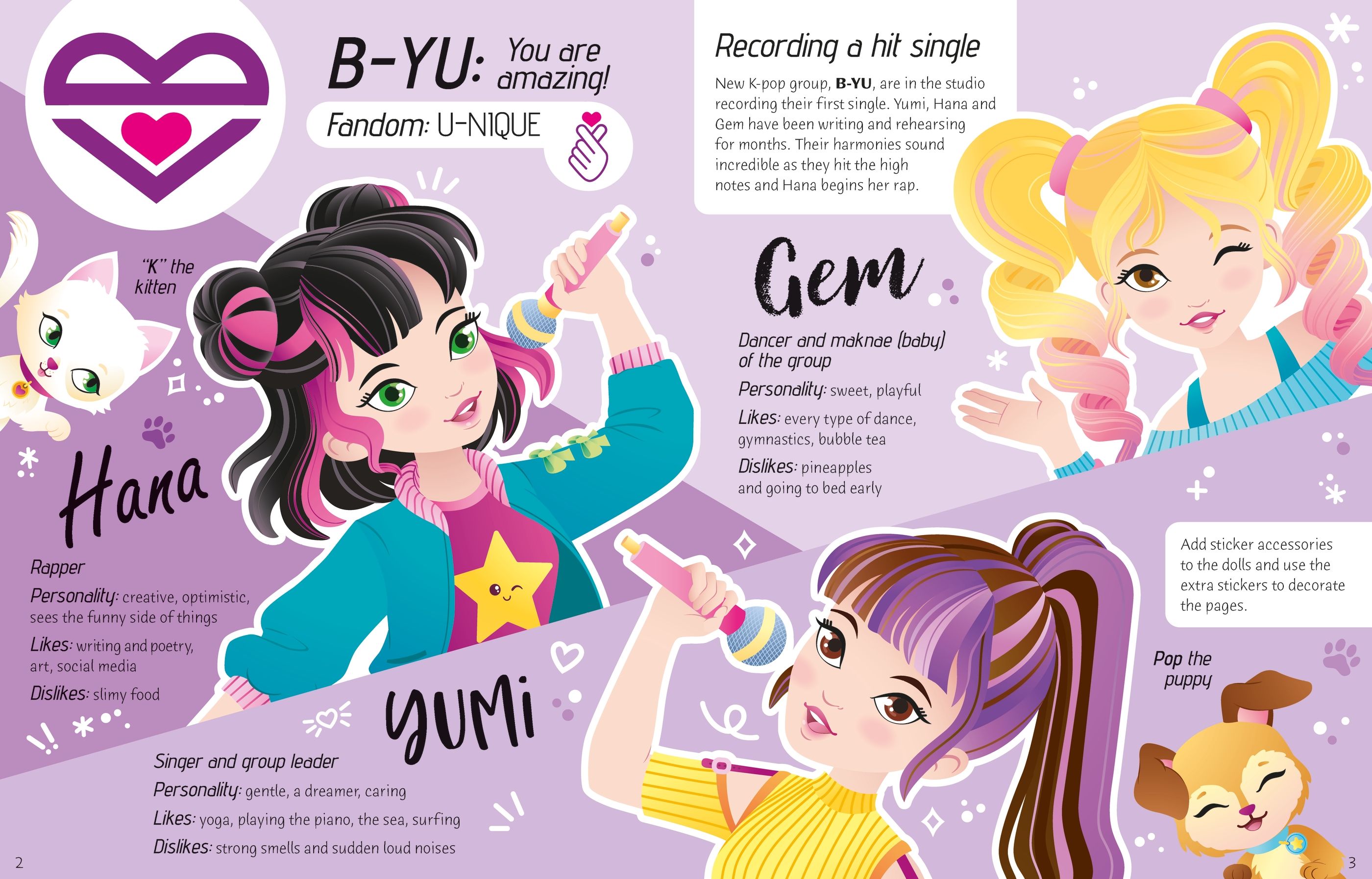 Carte cu stickere - Sticker Dolly Dressing K-POP, Usborne