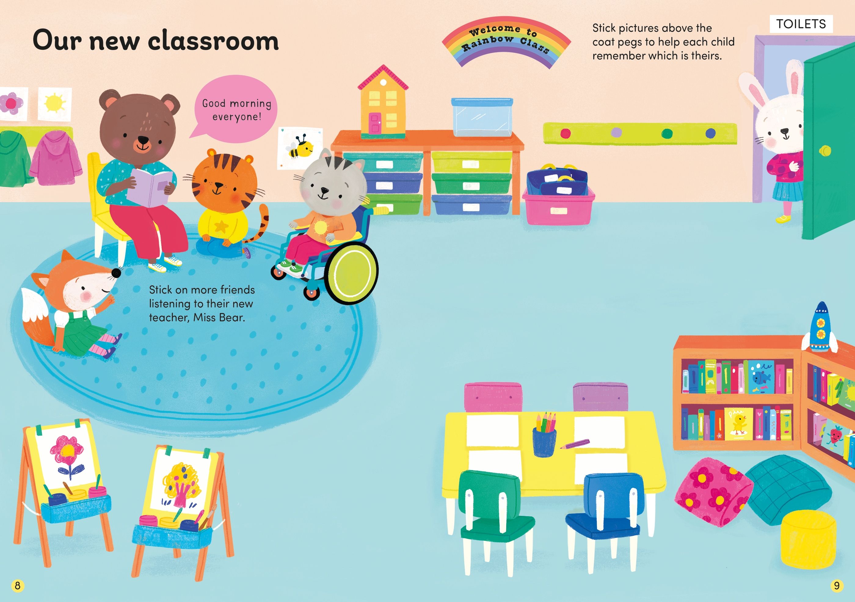 Carte cartonată, Usborne little friends first day at school, Usborne + 6 luni