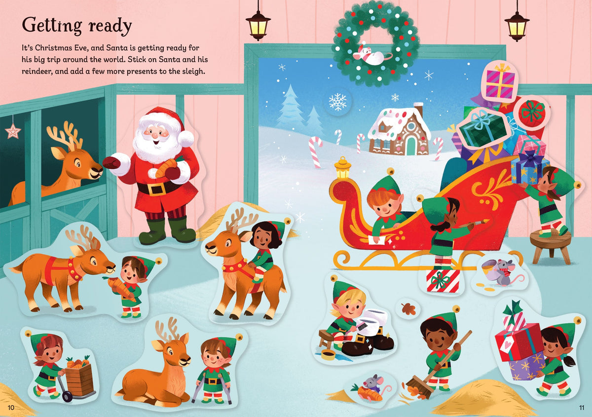 Carte cu stickere Sparkly Santa Sticker Book, Usborne, + 3 ani