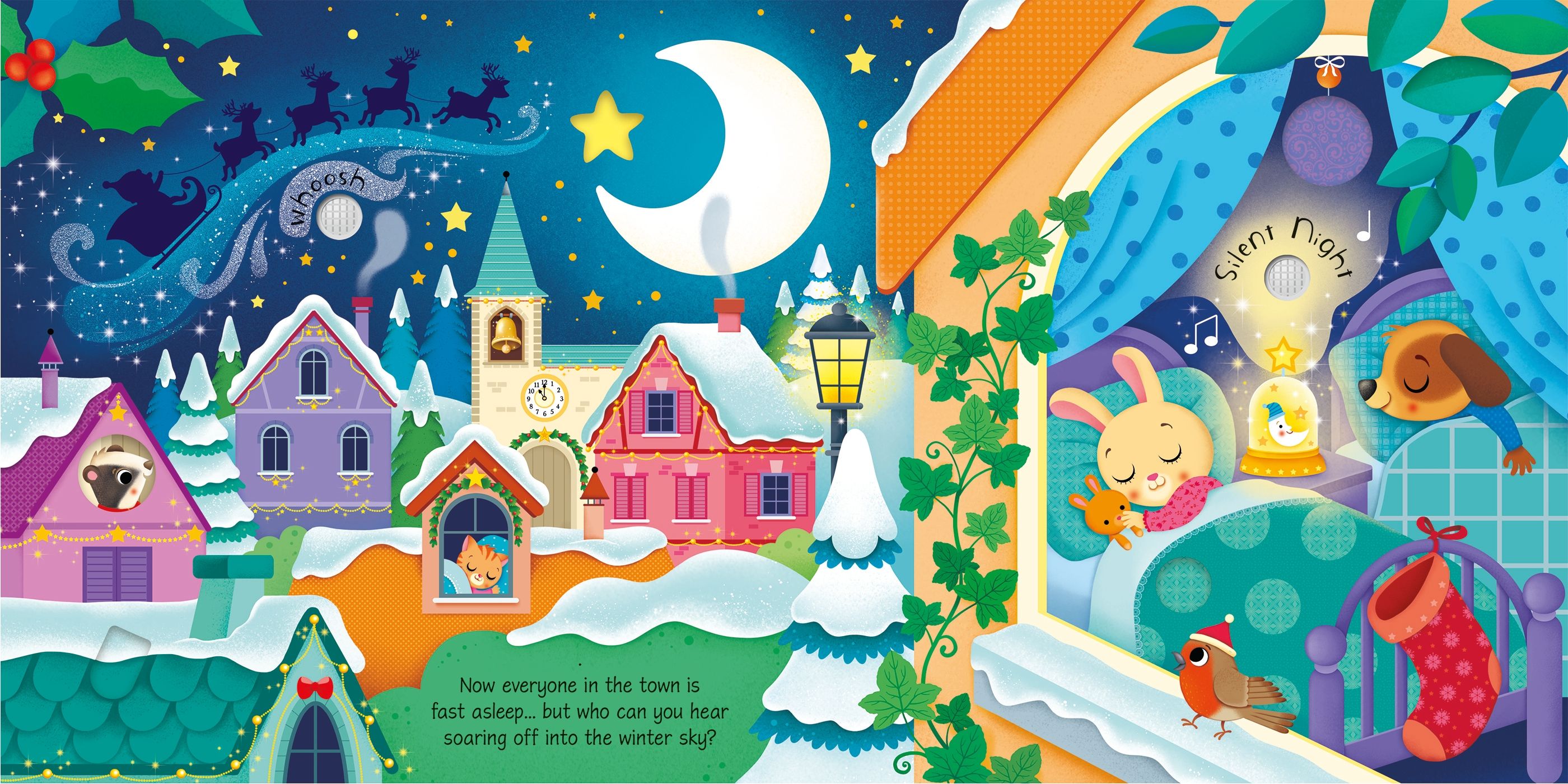 Carte cu sunete de Craciun, Jingle Bells Sound Book, Usborne, + 0 luni