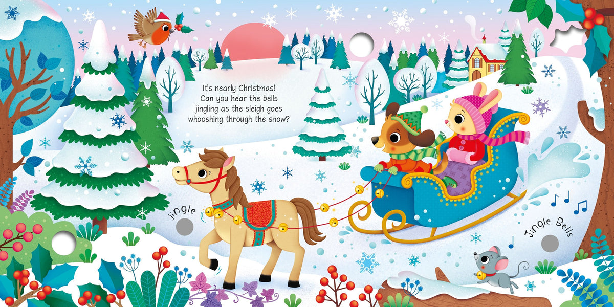 Carte cu sunete de Craciun, Jingle Bells Sound Book, Usborne, + 0 luni