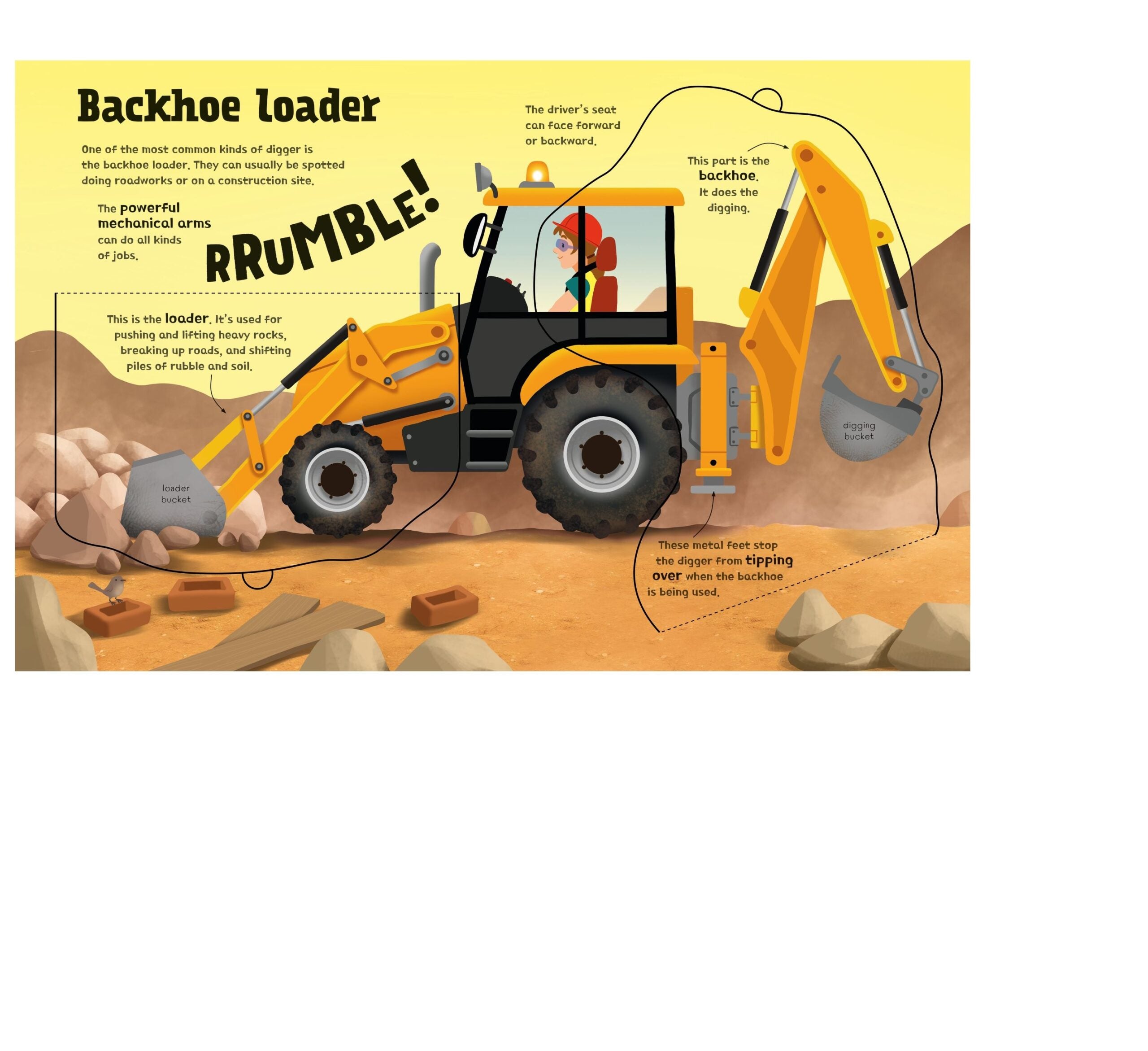 Carte Great Big Diggers (with great big flaps), Usborne, + 3 ani