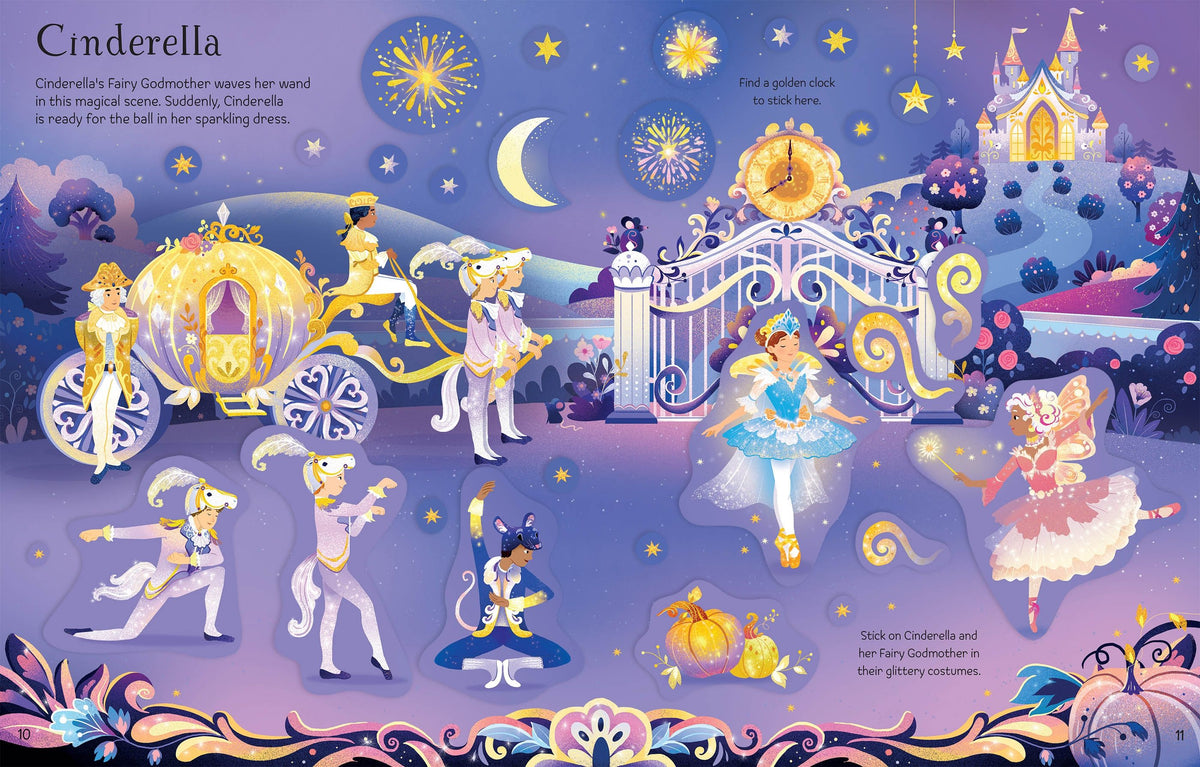 Carte cu stickere, First sticker book sparkly ballet, Usborne + 1 an