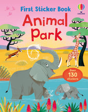 Carte cu stickere, First sticker book animal park, Usborne + 1 an