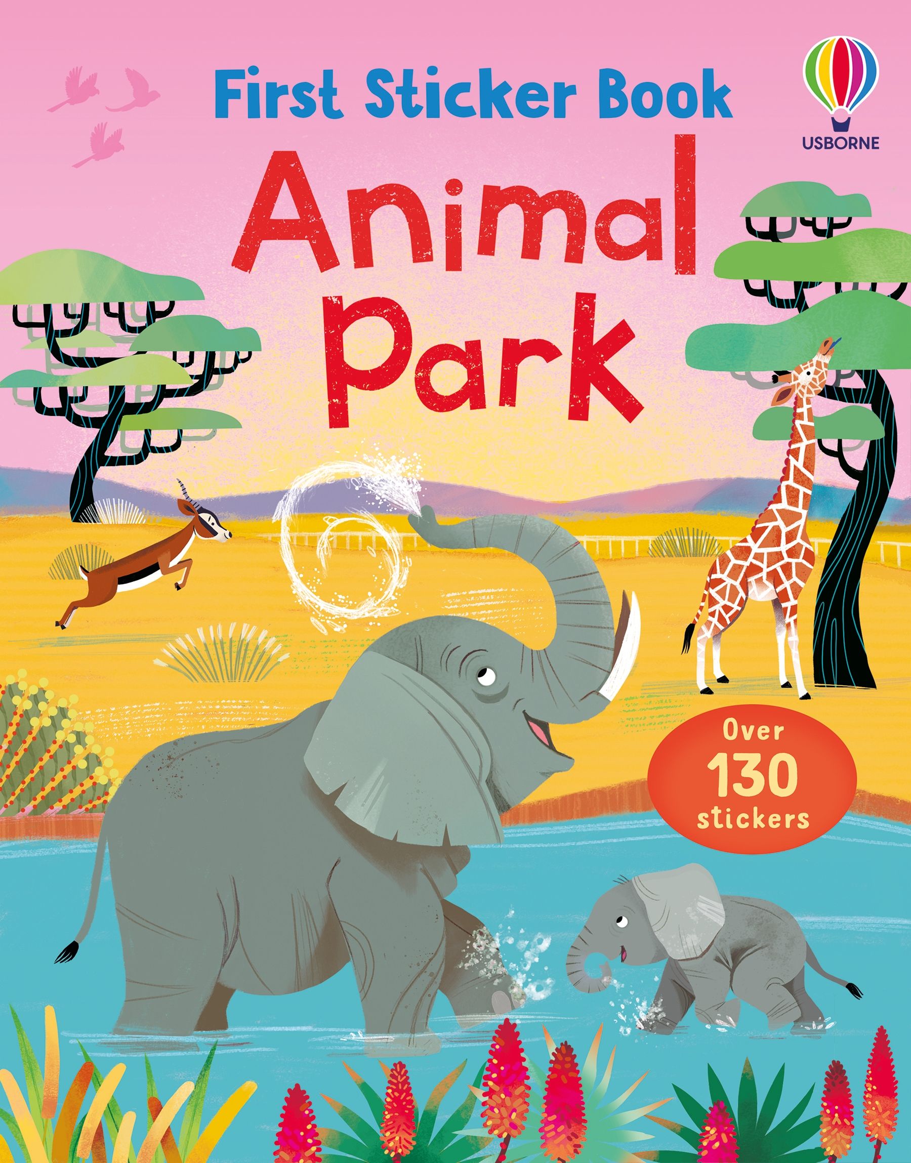 Carte cu stickere, First sticker book animal park, Usborne + 1 an