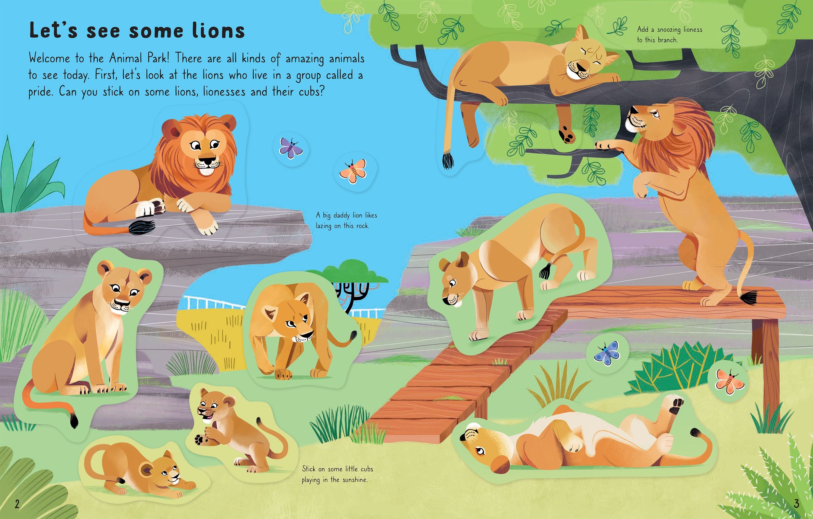 Carte cu stickere, First sticker book animal park, Usborne + 1 an