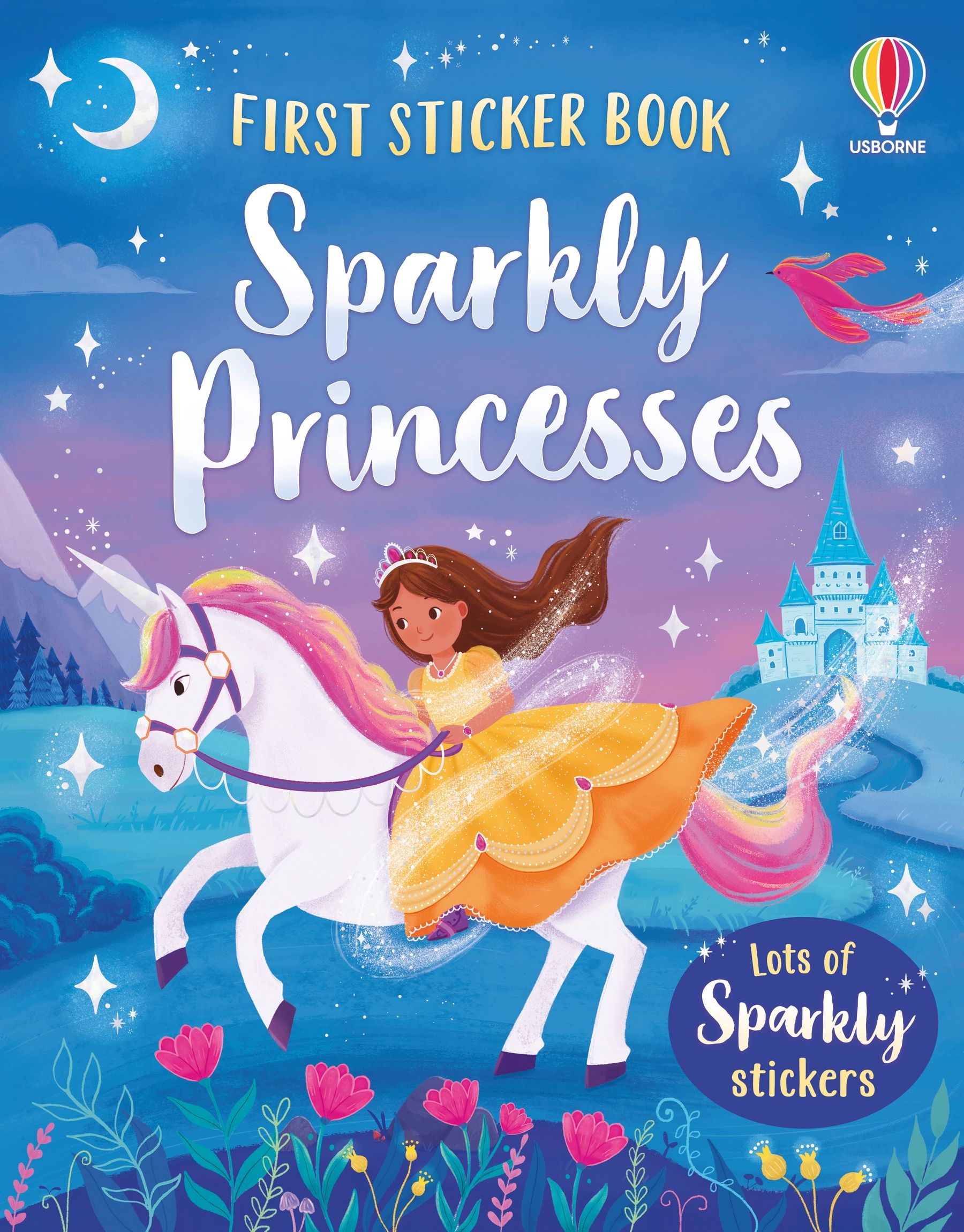 Carte cu stickere, First sticker book sparkly princesses, Usborne + 1 an