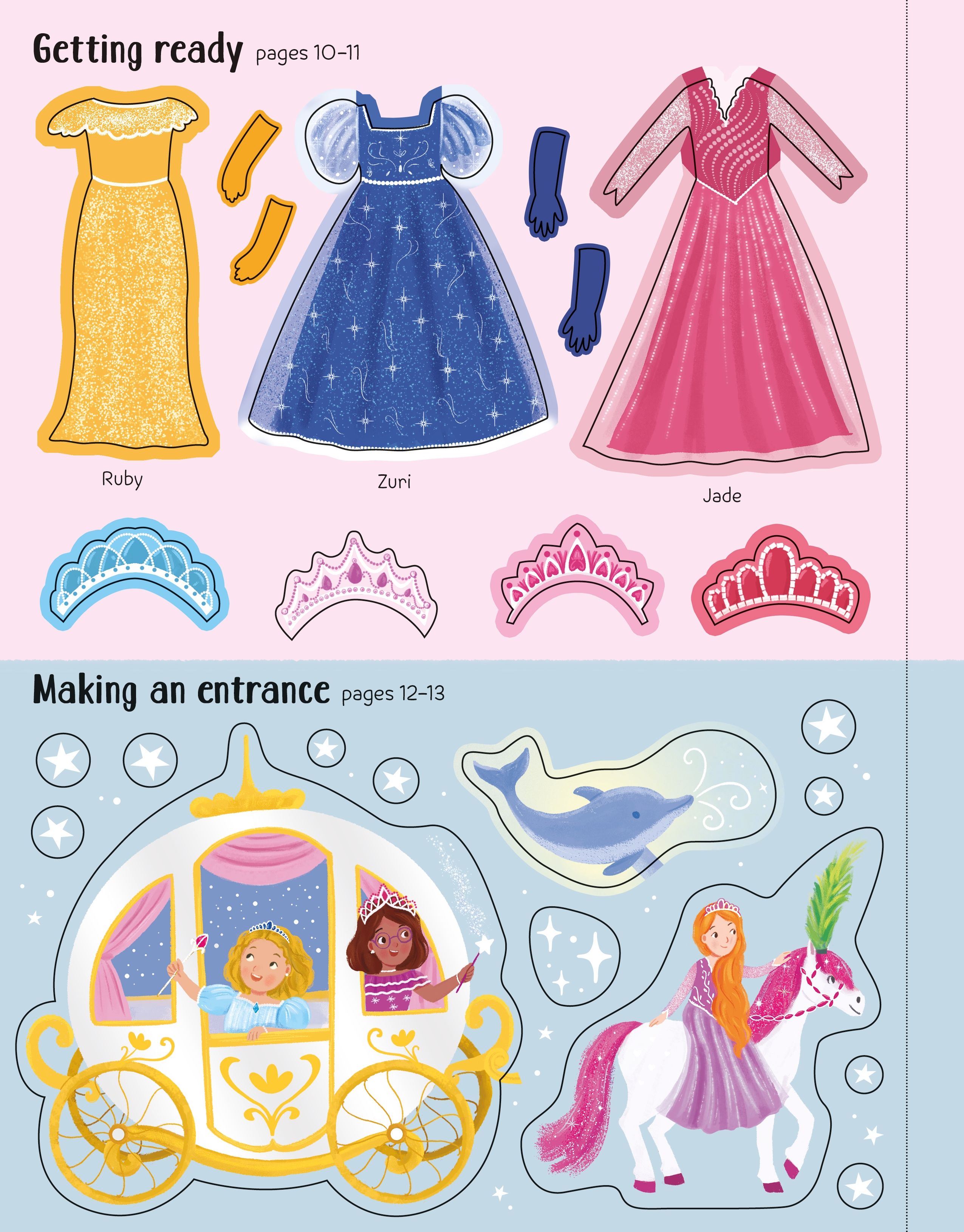 Carte cu stickere, First sticker book sparkly princesses, Usborne + 1 an