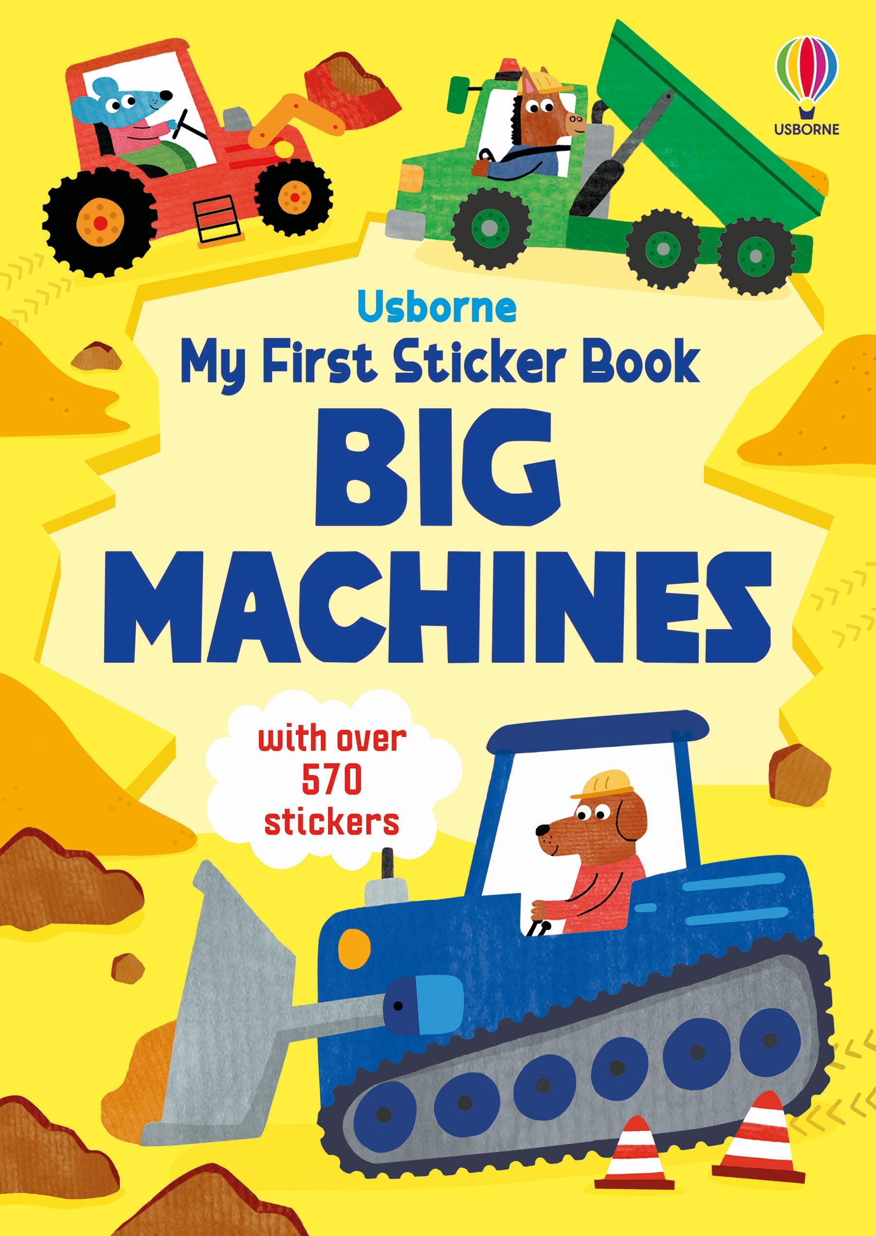 Carte cu stickere, My first sticker book big machines, Usborne + 1 an