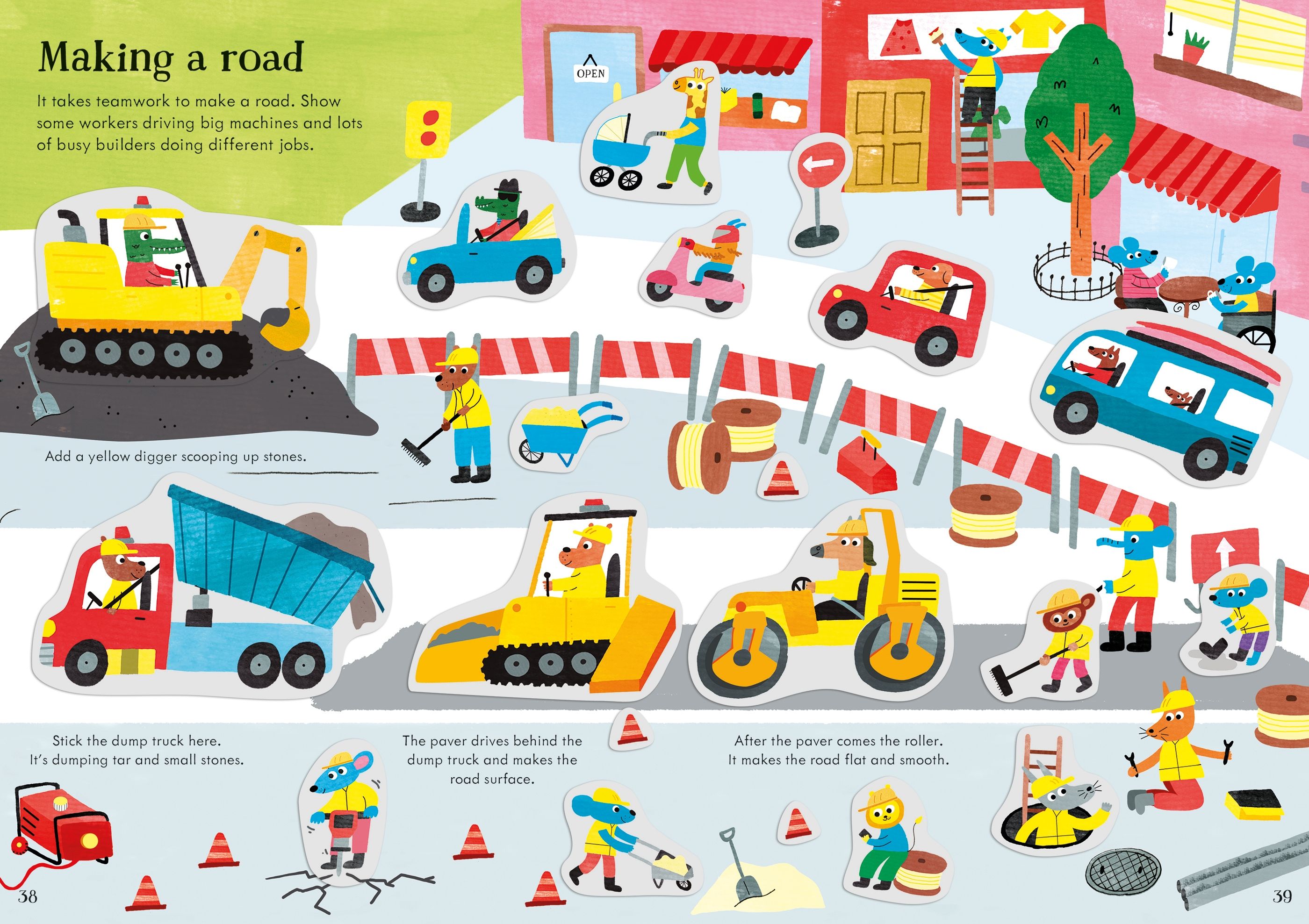 Carte cu stickere, My first sticker book big machines, Usborne + 1 an