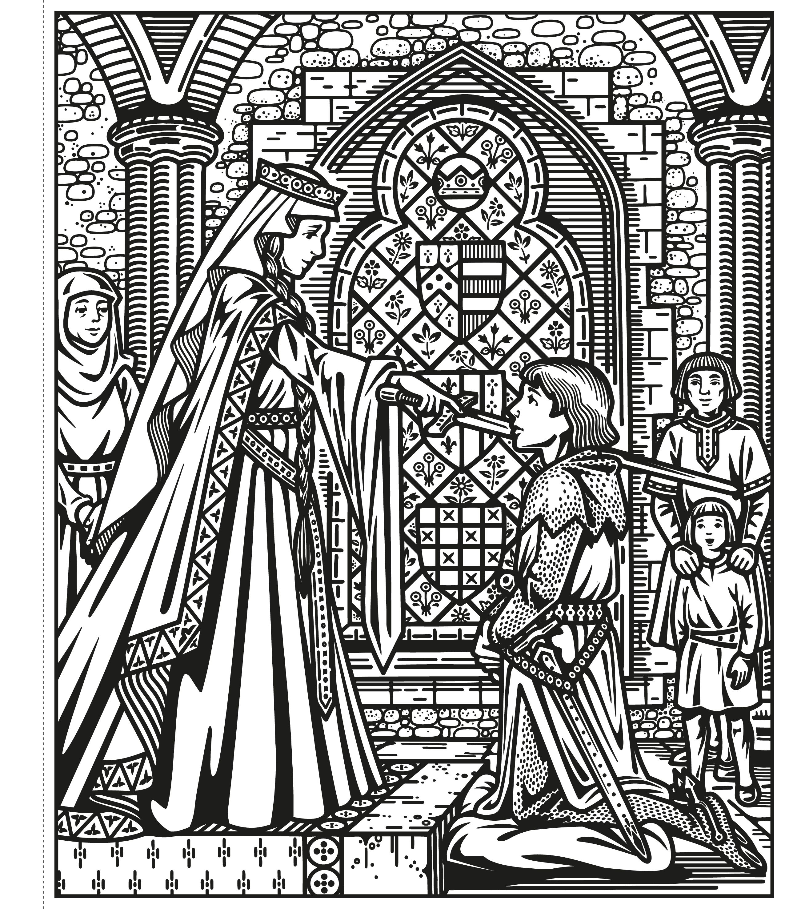 Carte de pictat magică, Knights and castles magic painting, Usborne + 1 an