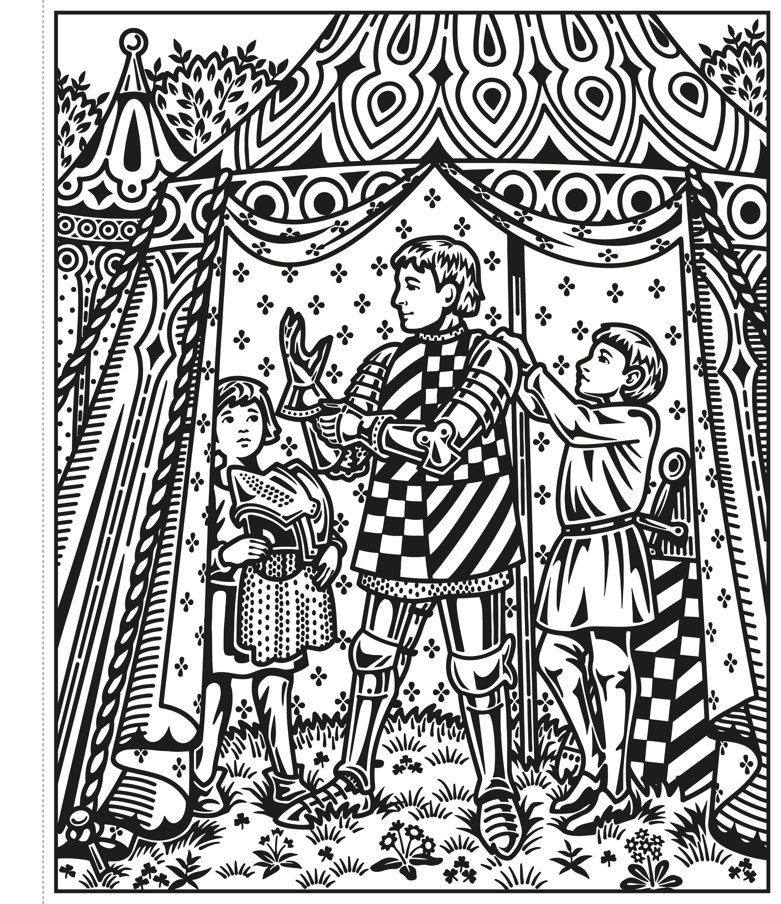 Carte de pictat magică, Knights and castles magic painting, Usborne + 1 an