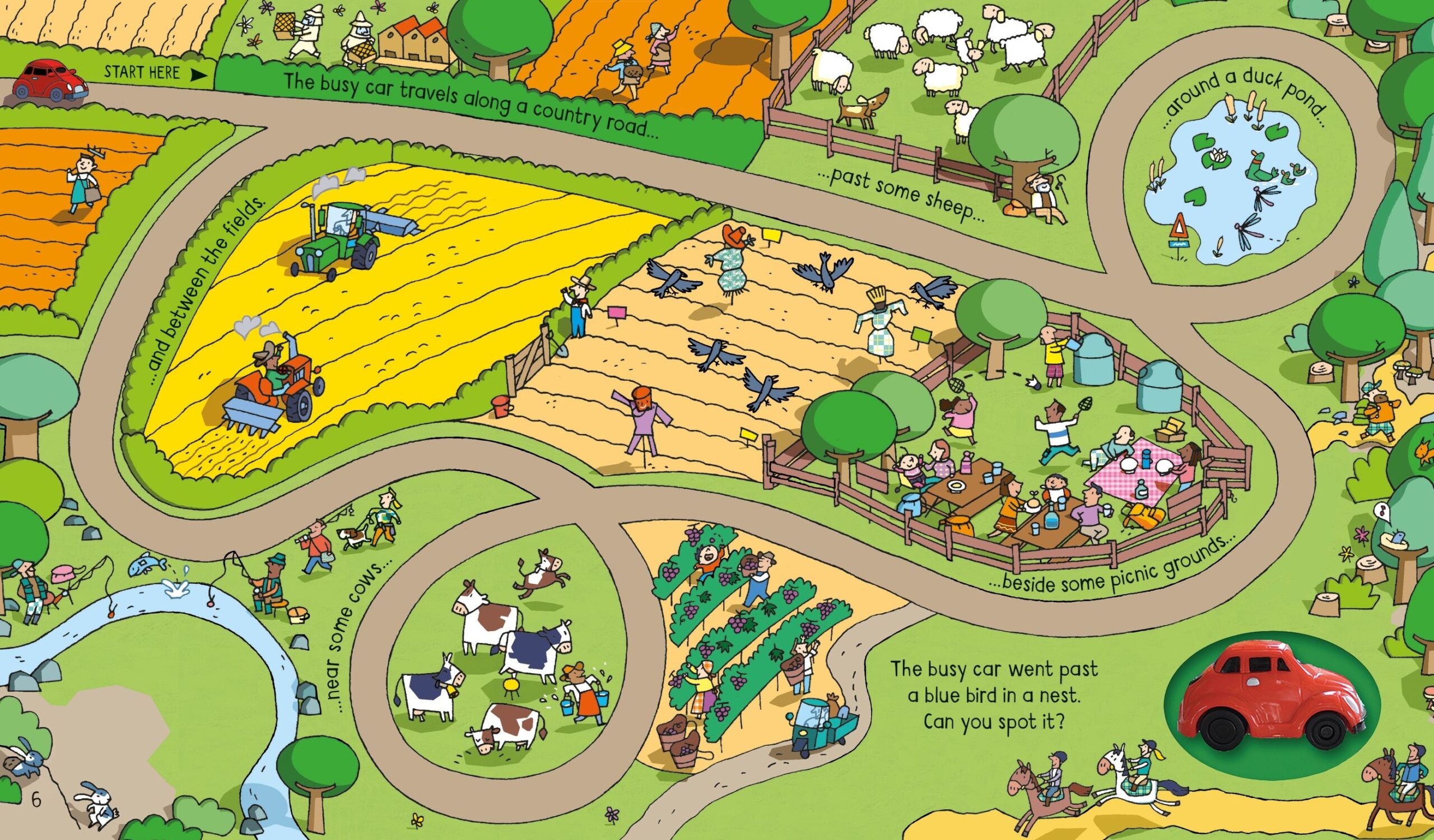 Carte Wind-Up Busy Car, Usborne, + 3 ani