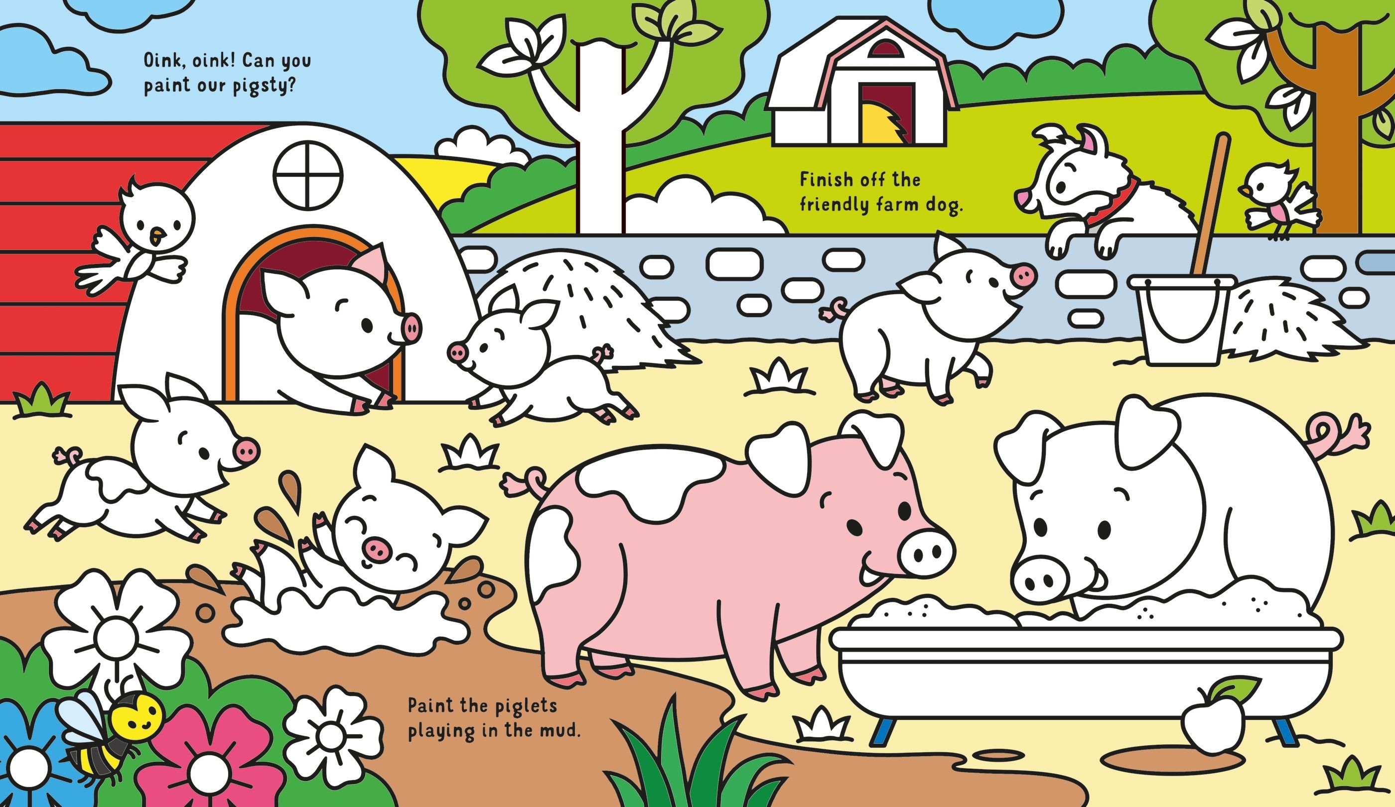 Carte de colorat - Magic Colour Farm, Usborne