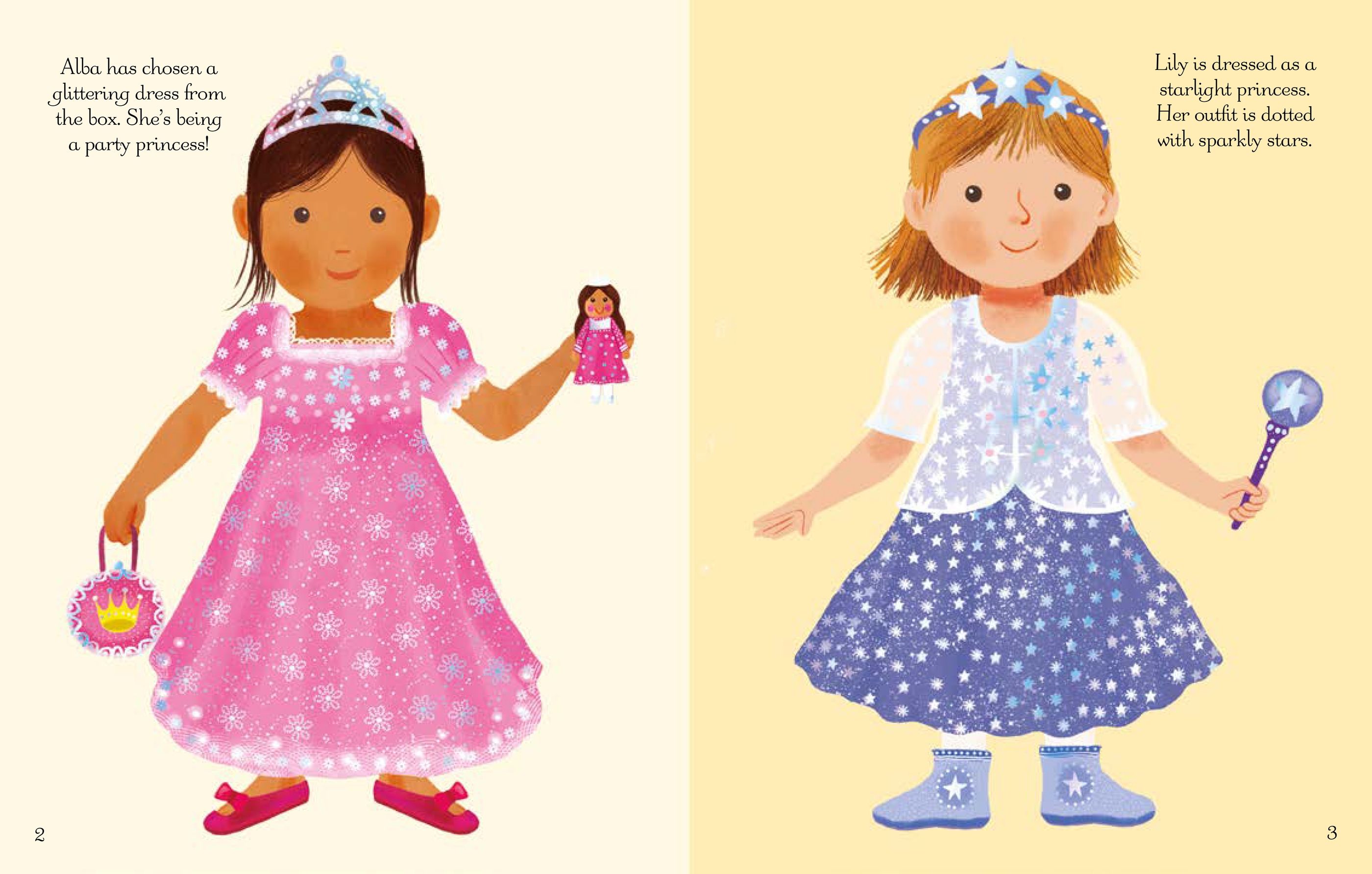 Carte cu stickere - Sticker Dressing Up - Princesses, Usborne