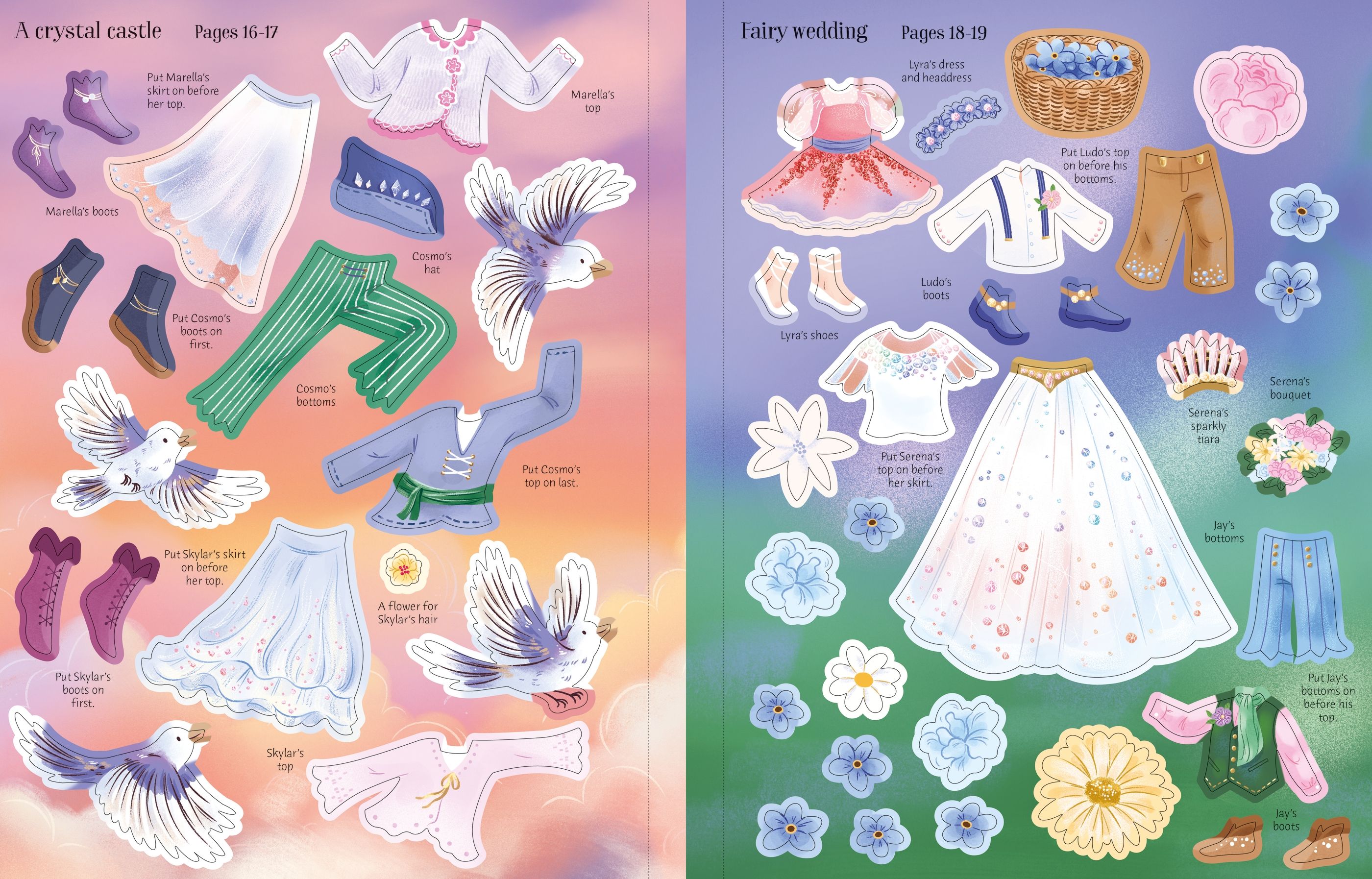 Sticker Dolly Dressing Crystal Fairies - Carte cu stickere - Carte pentru copii