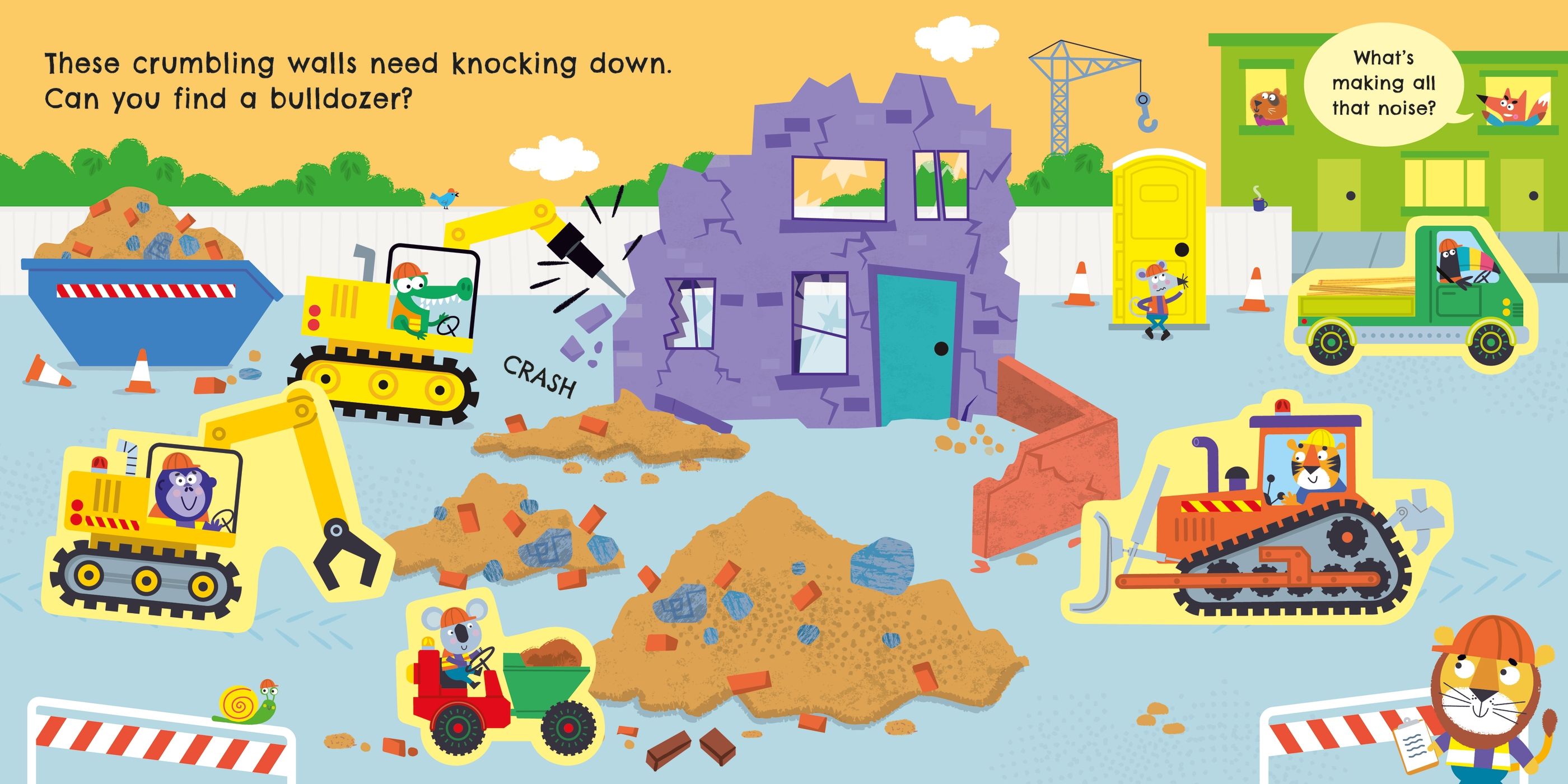 Carte cu activități, Trucks and diggers magnet book, Usborne + 1 an