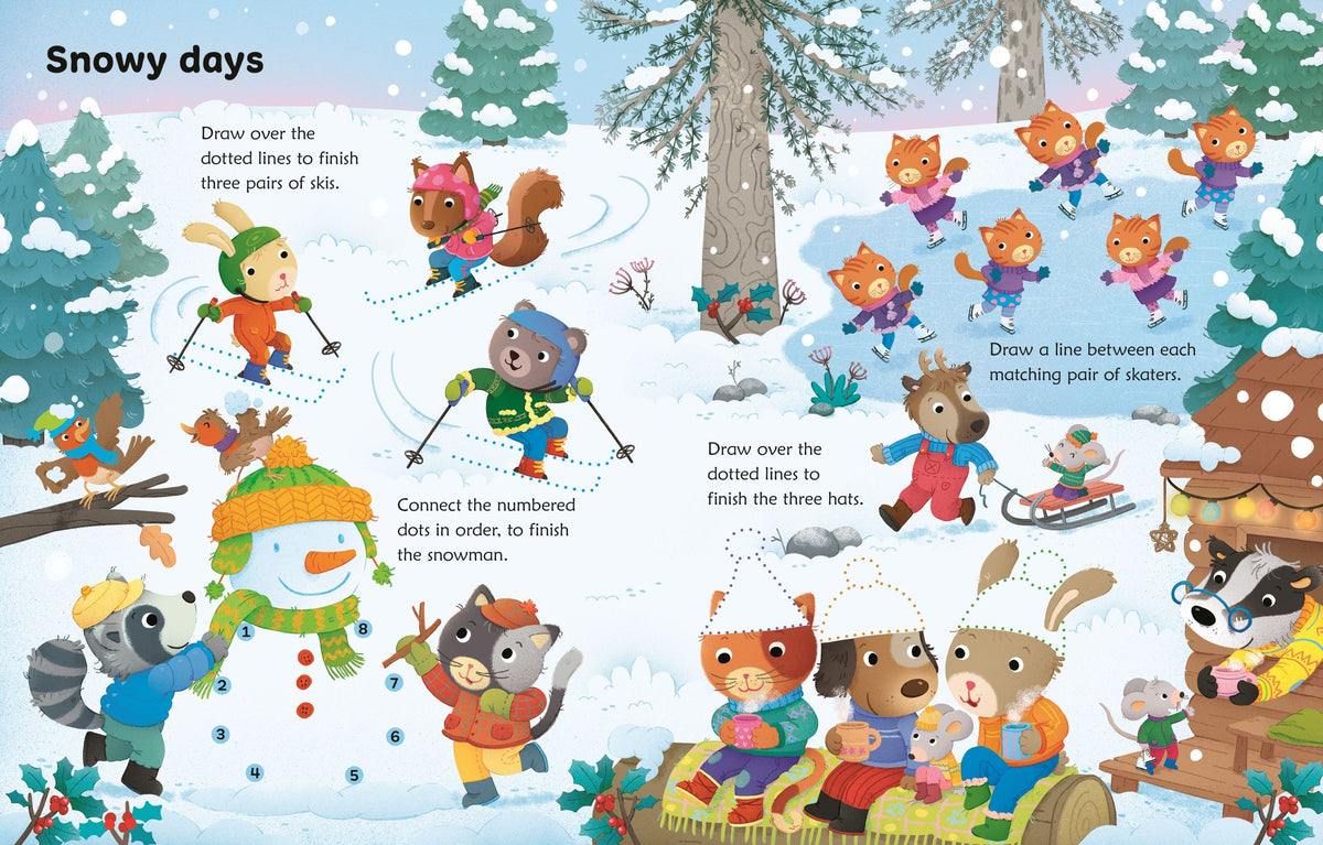 Carte scrie și șterge, Wipe-clean cosy activities, Usborne + 2 ani