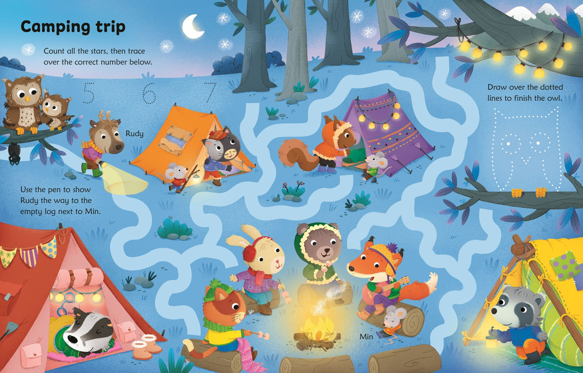 Carte scrie și șterge, Wipe-clean cosy activities, Usborne + 2 ani