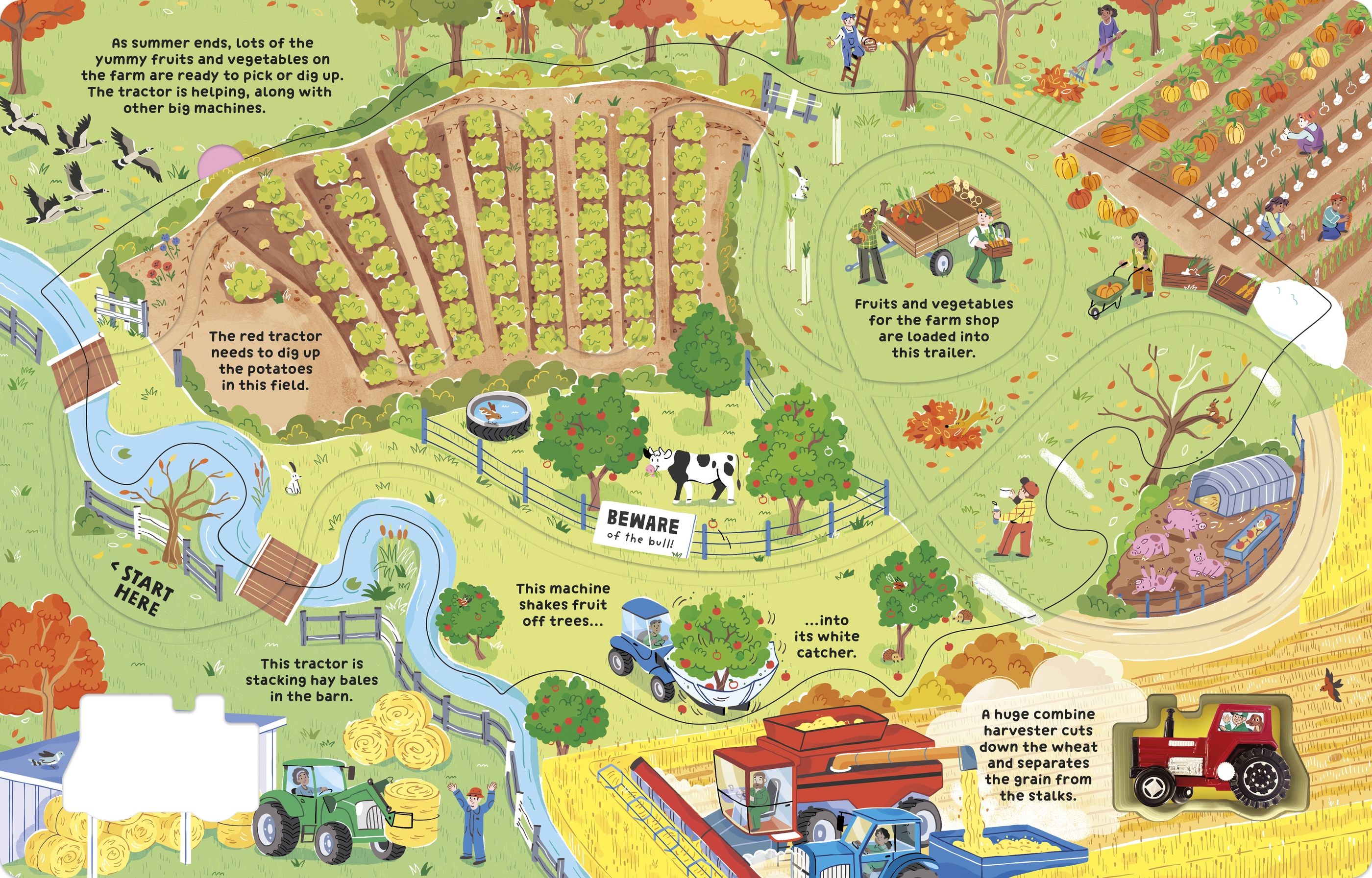Carte cu mecanism (wind-up), Wind-up tractor, Usborne + 1 an