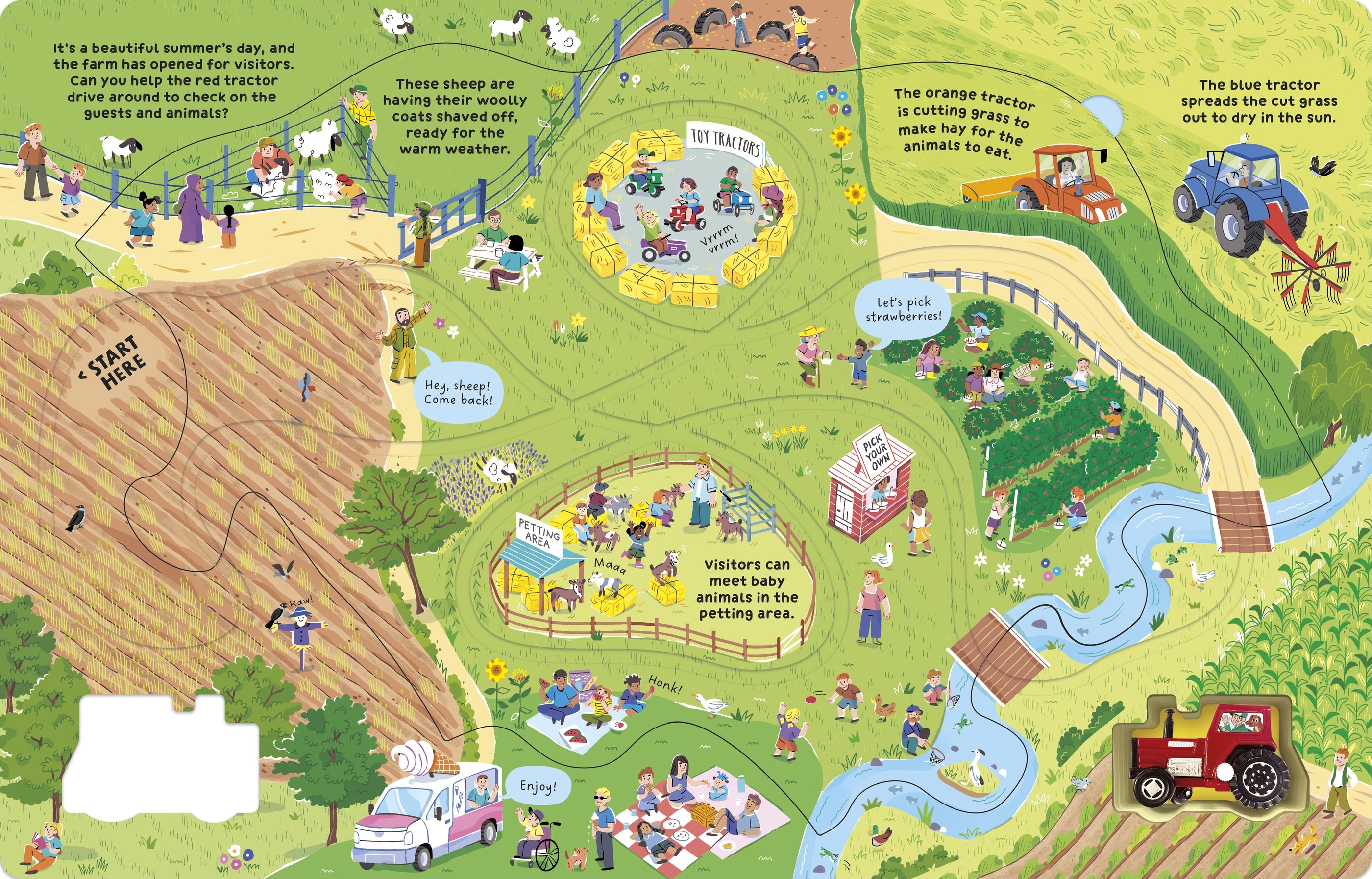 Carte cu mecanism (wind-up), Wind-up tractor, Usborne + 1 an