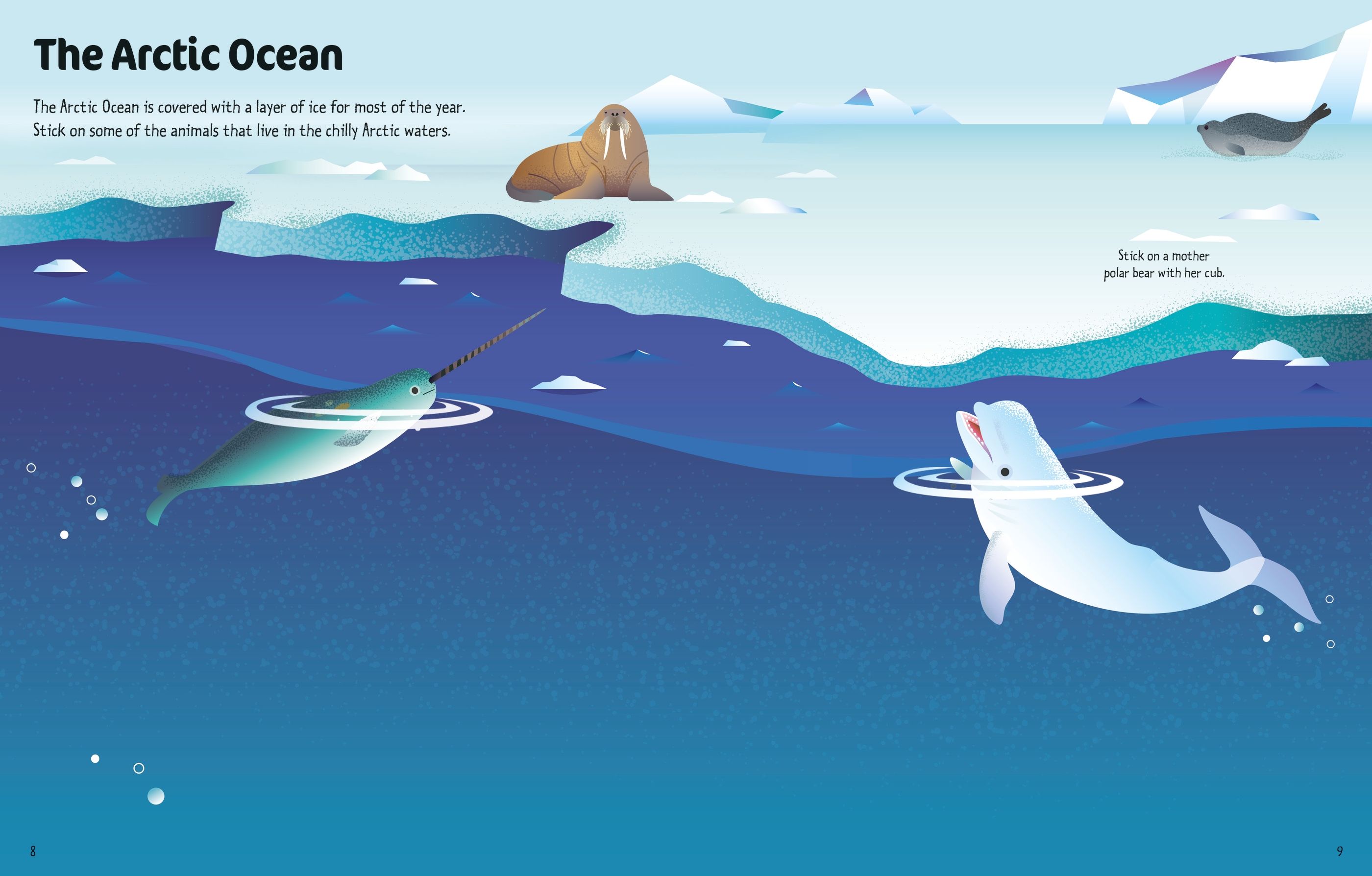 Carte cu stickere - First Sticker Book Ocean Animals, Usborne