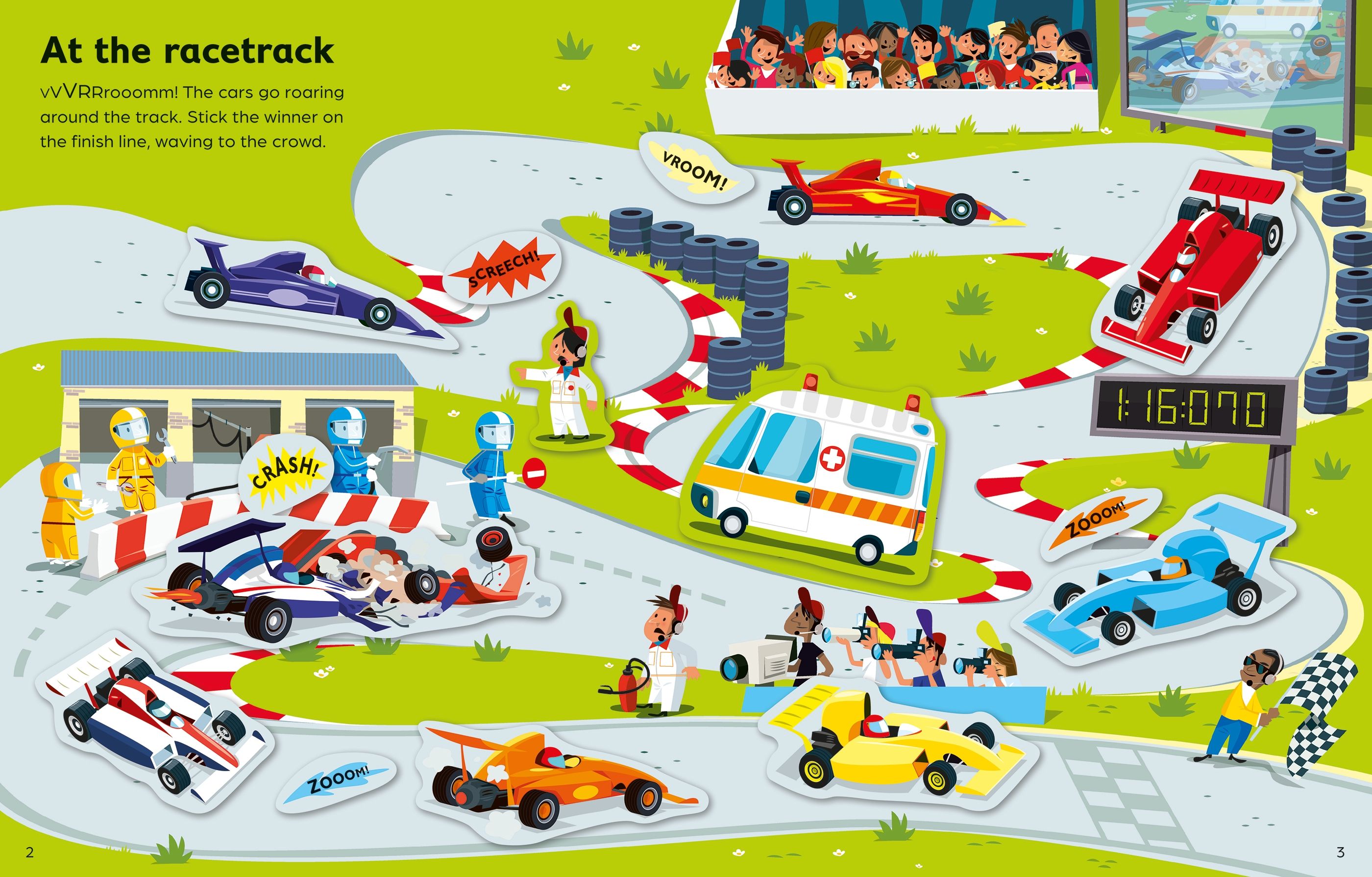 Carte cu stickere, First sticker book cars, trains and planes, Usborne + 1 an