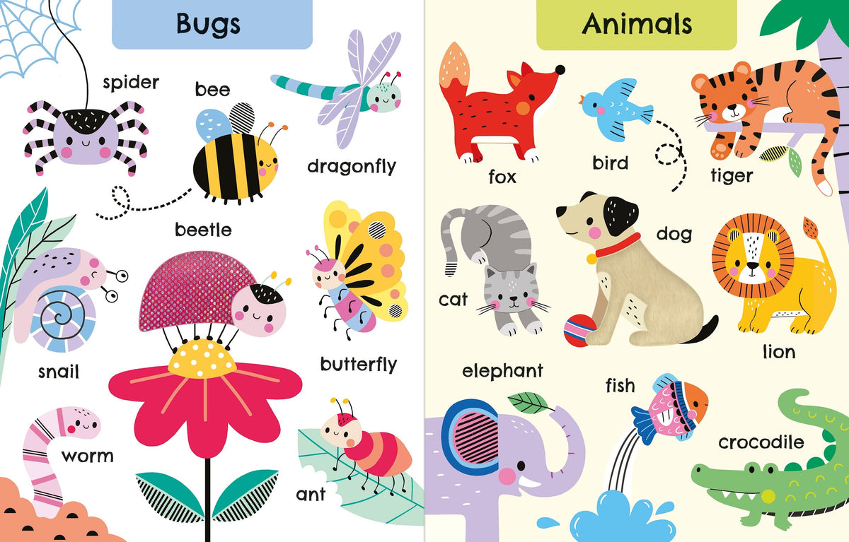 Carte senzorială cu sunete, Touchy-feely first words, Usborne + 6 luni