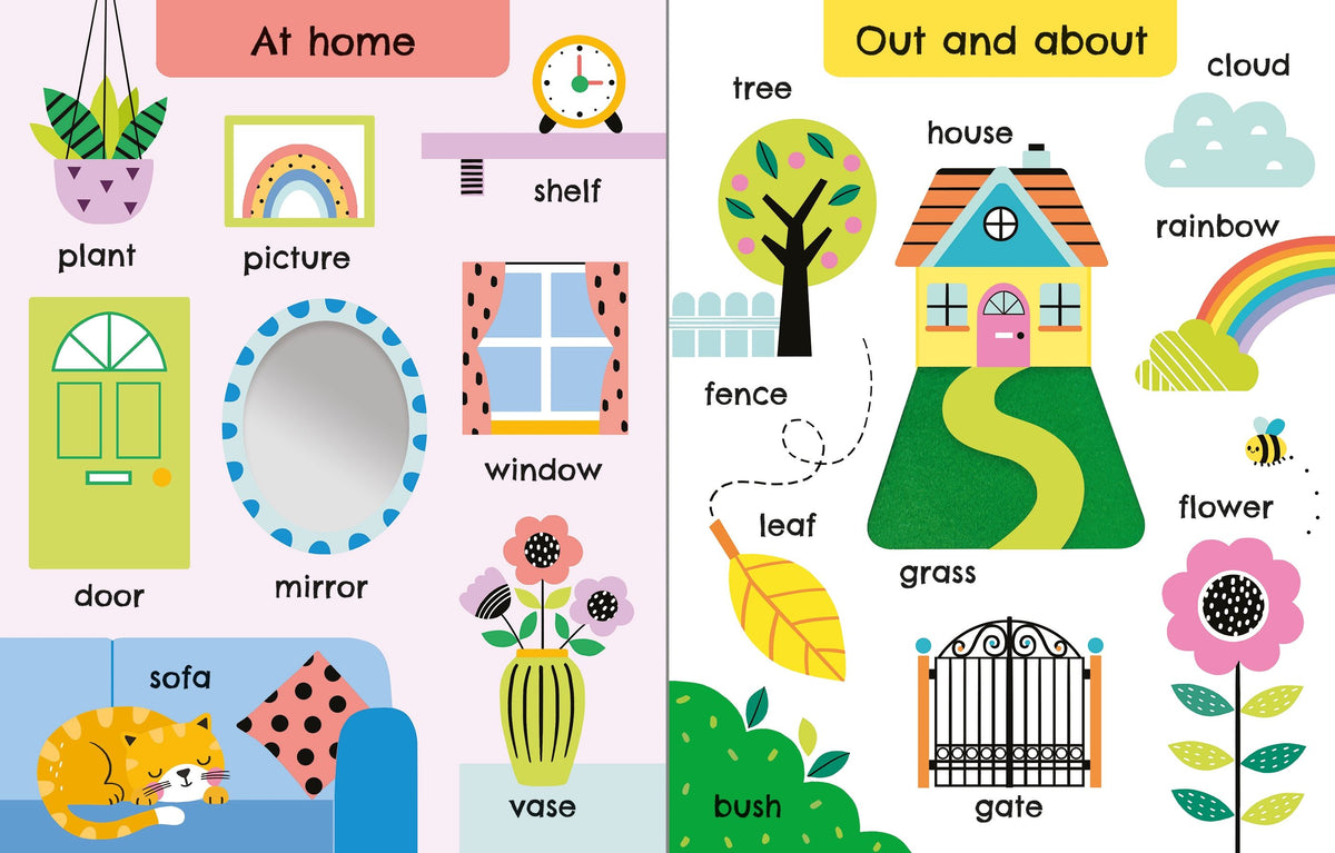 Carte senzorială cu sunete, Touchy-feely first words, Usborne + 6 luni