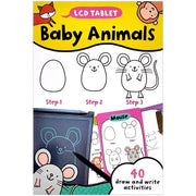 Tableta LCD pentru scris si colorat & 20 de carduri ilustrate - Baby animals